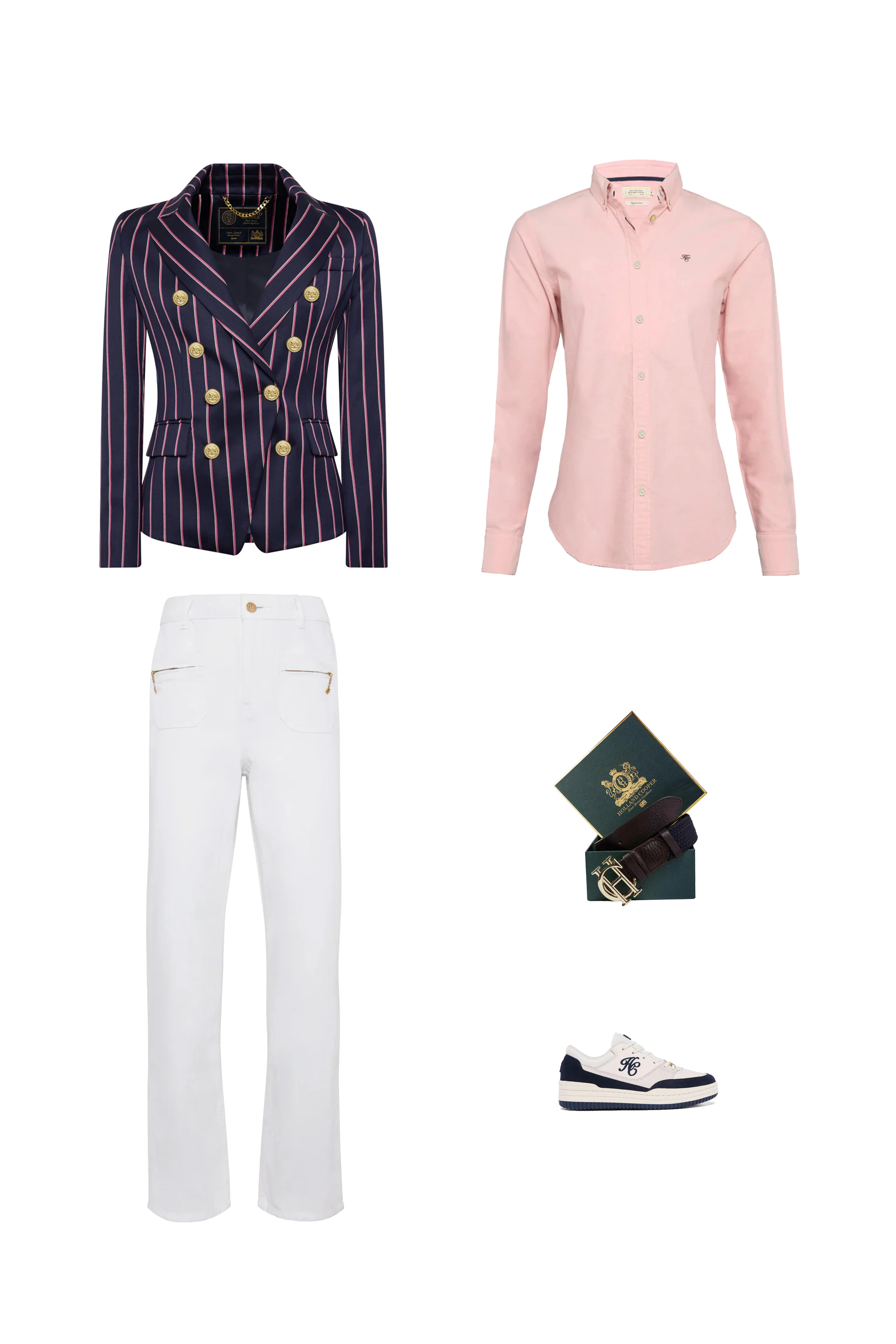 Fiona Kashel’s Badminton Trot Up 2 Navy Pink Stripe Look - Image 2