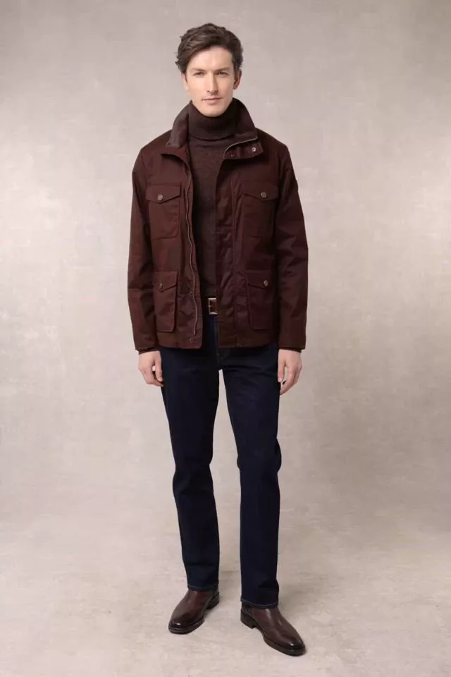 Four Pocket Wax Jacket (Chocolate) - Image 5