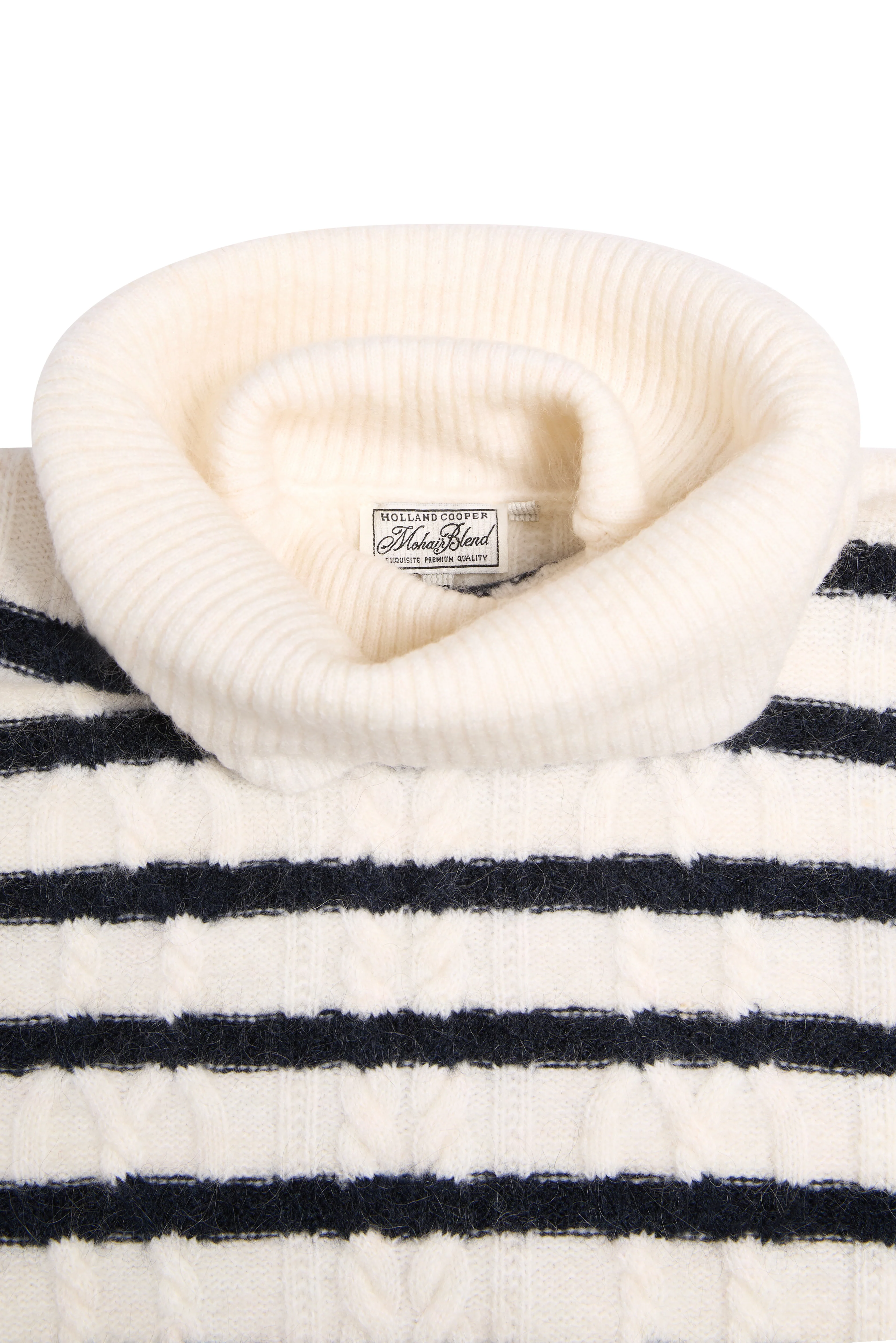 Frances Cowl Neck Knit (Natural Stripe) - Image 6