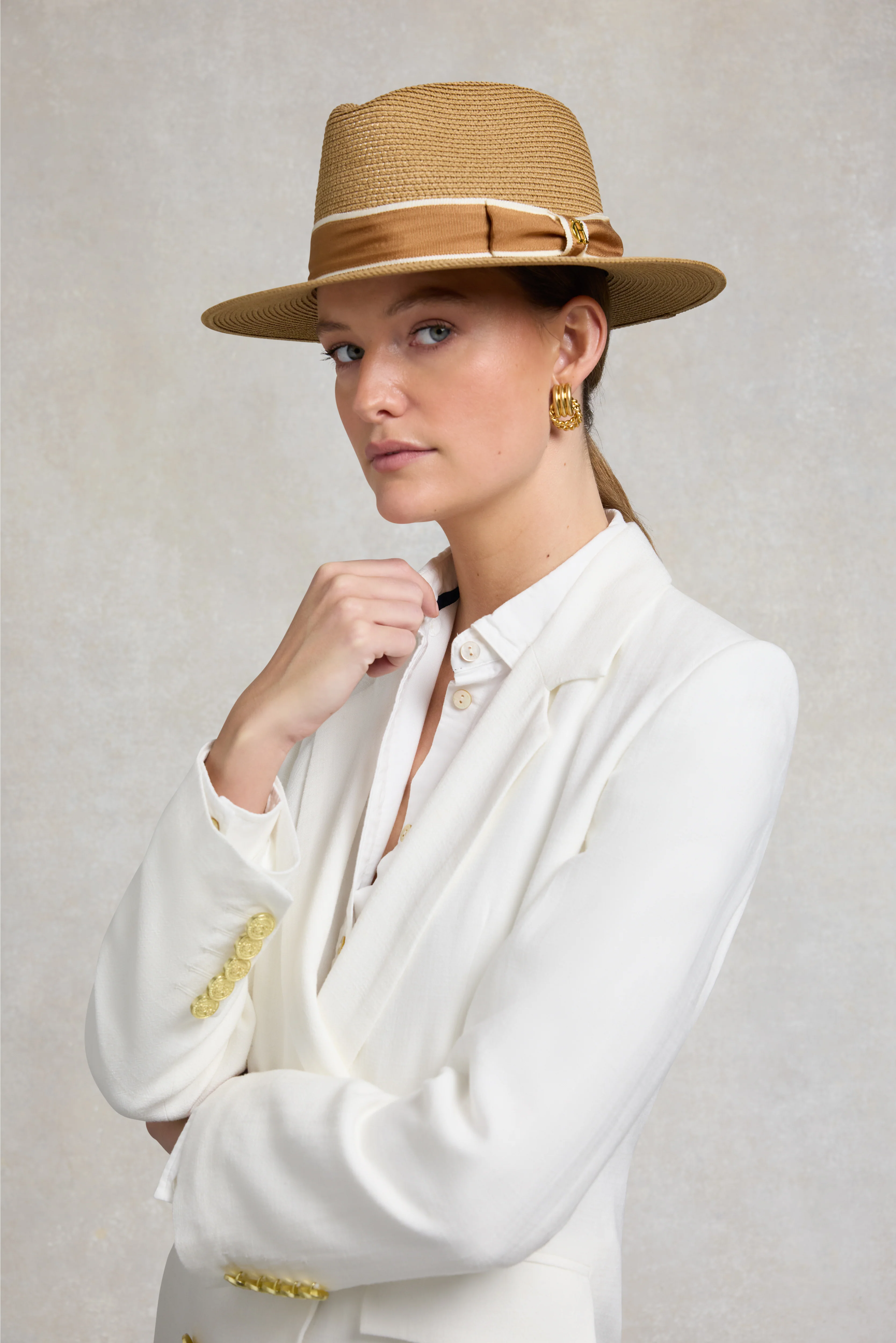 Francesca Hat (Camel Latte Bow) - Image 6