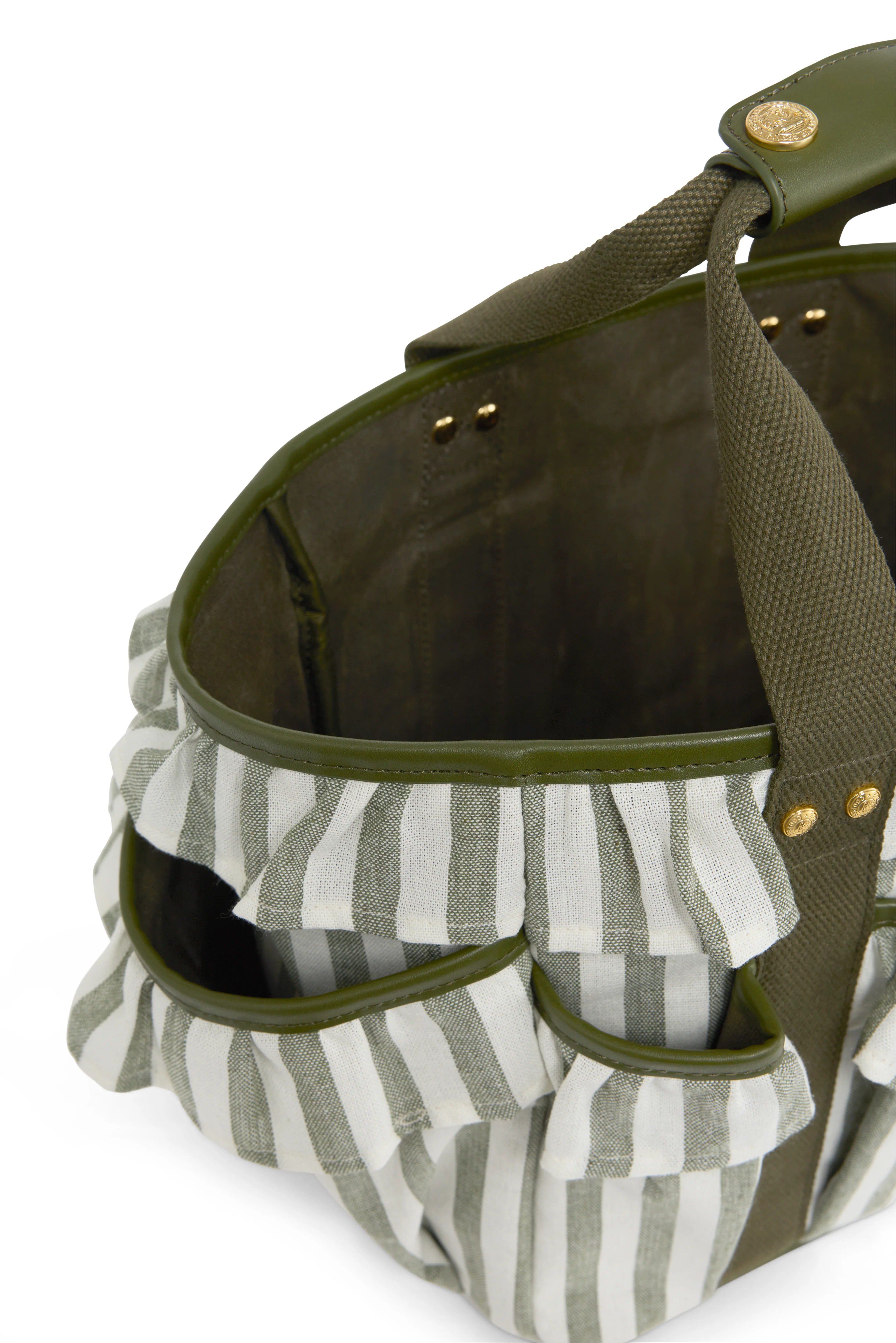 Frilled Gardening Bag (Green Stripe) - Image 6