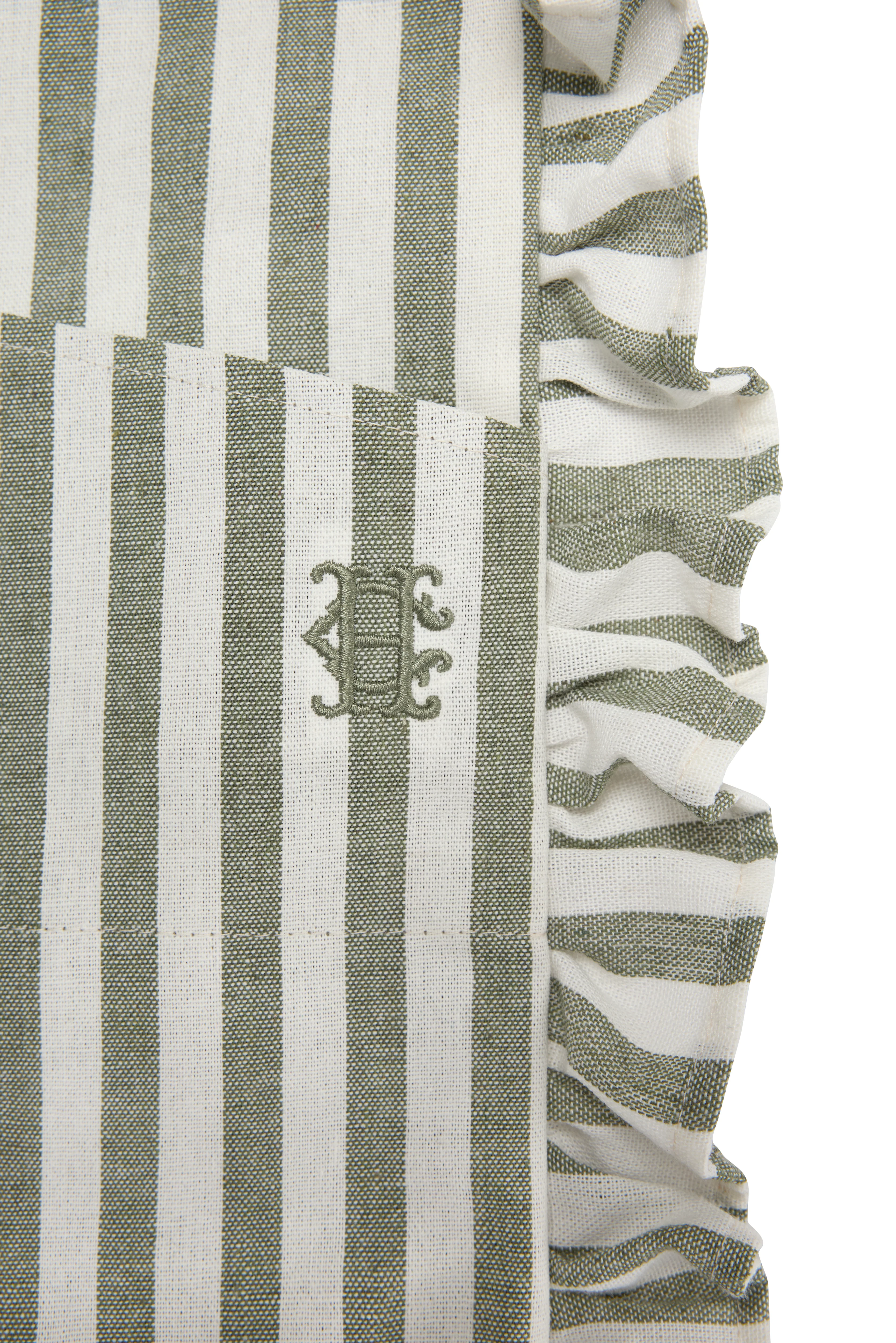 Frilled Half Gardening Apron (Green Stripe) - Image 6