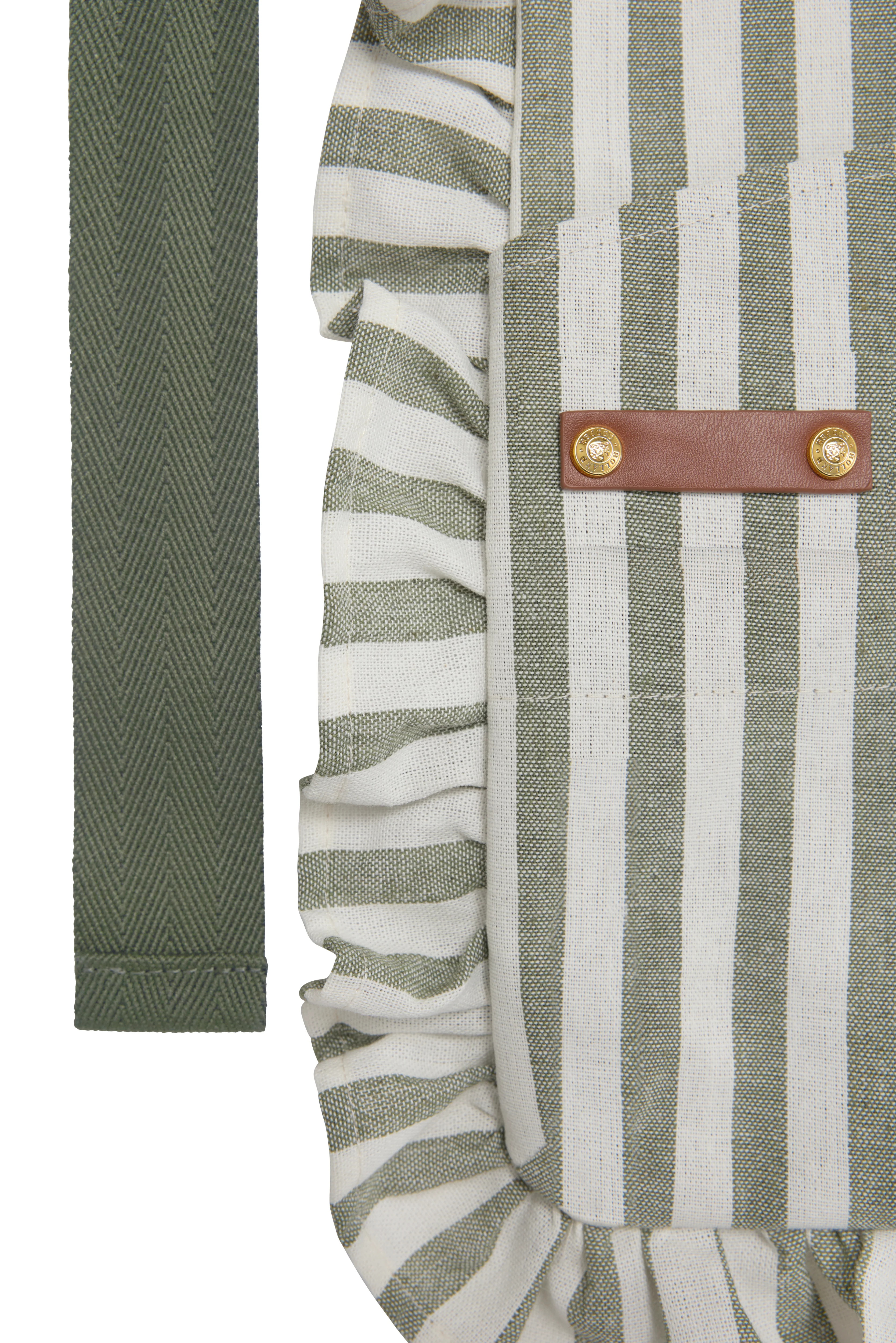 Frilled Half Gardening Apron (Green Stripe) - Image 7