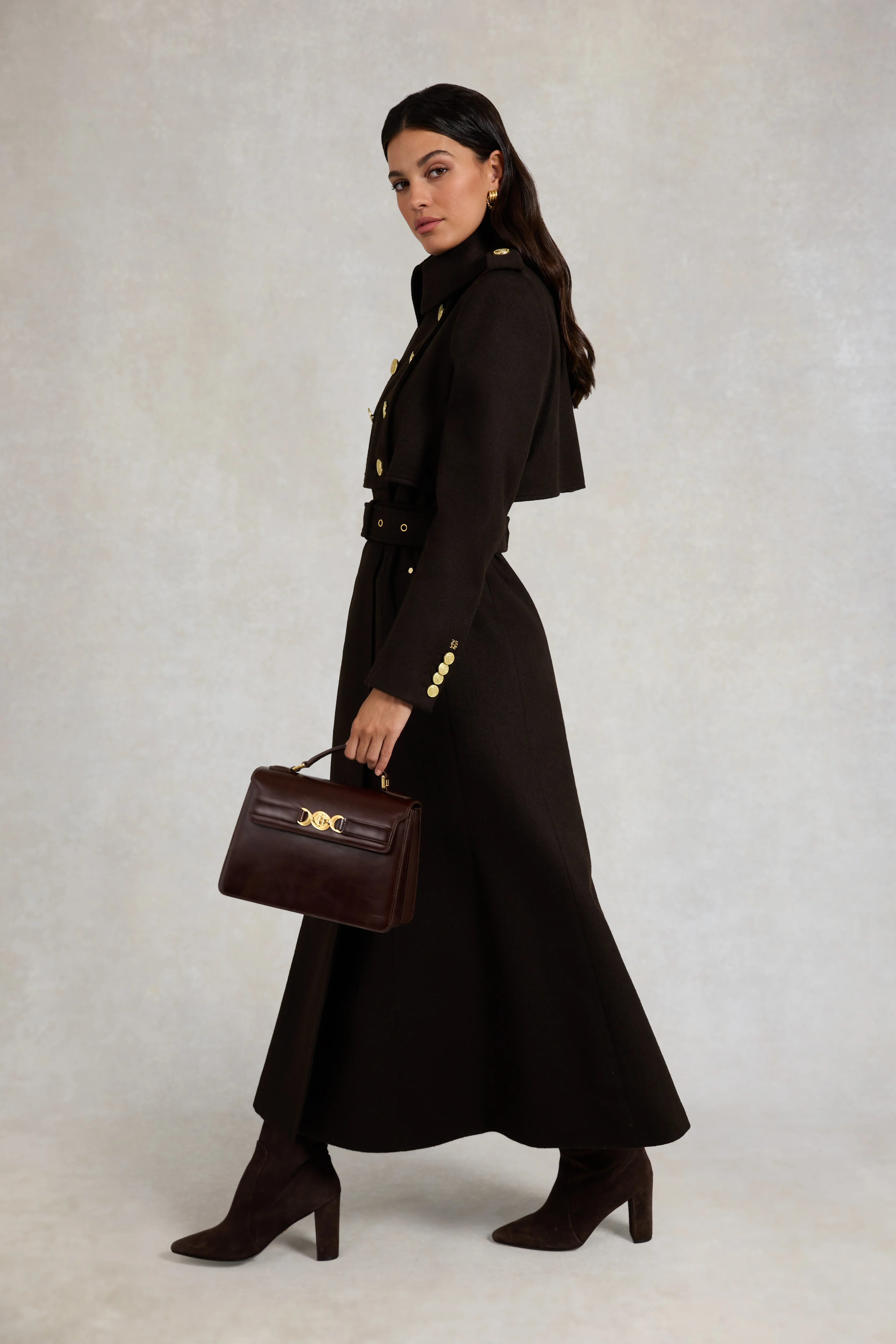 Full Length Cheltenham Trench Coat (Chocolate) - Image 4