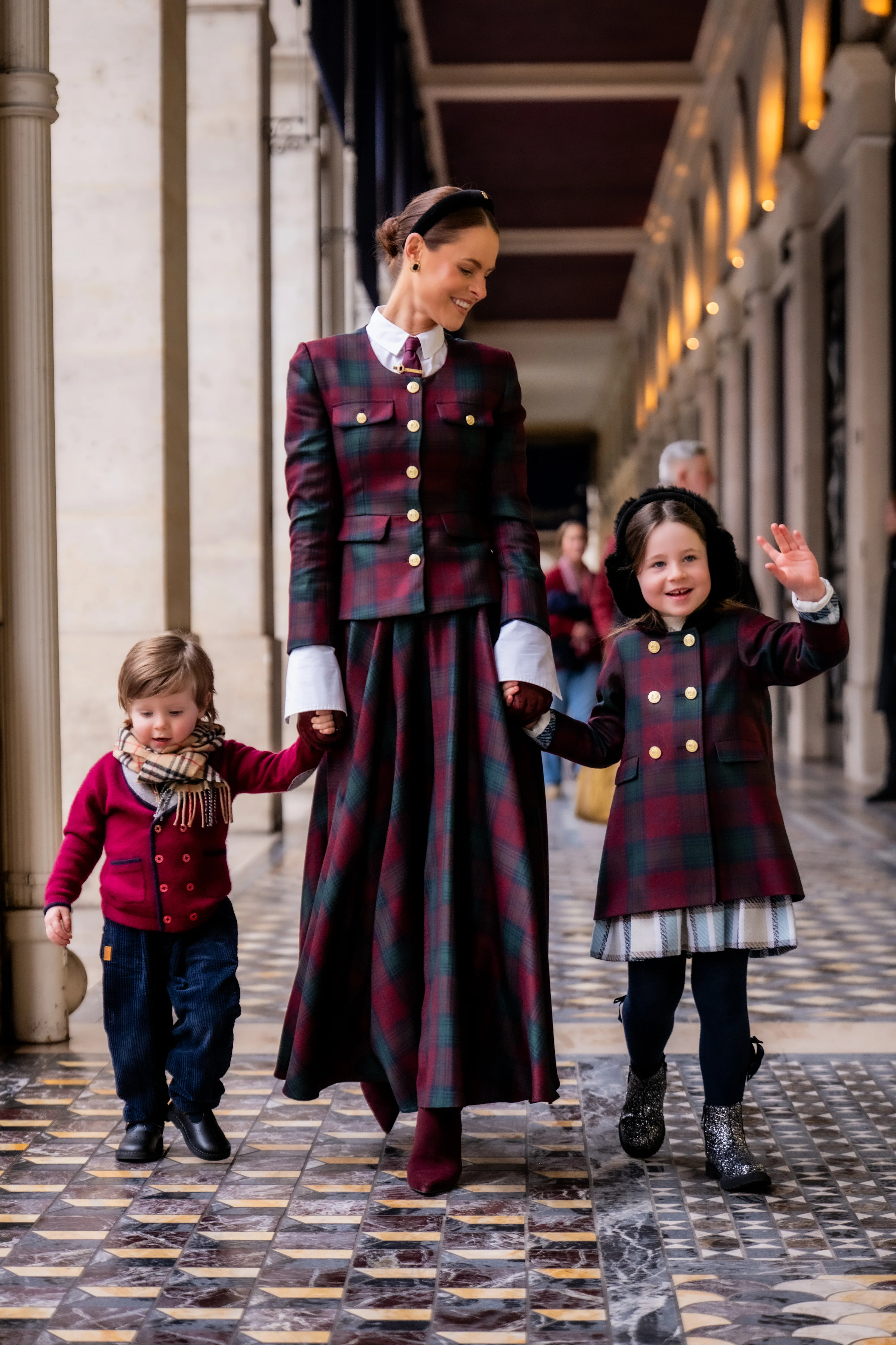 360 Maxi Tweed Circle Skirt (Mulberry Tartan) - Image 3