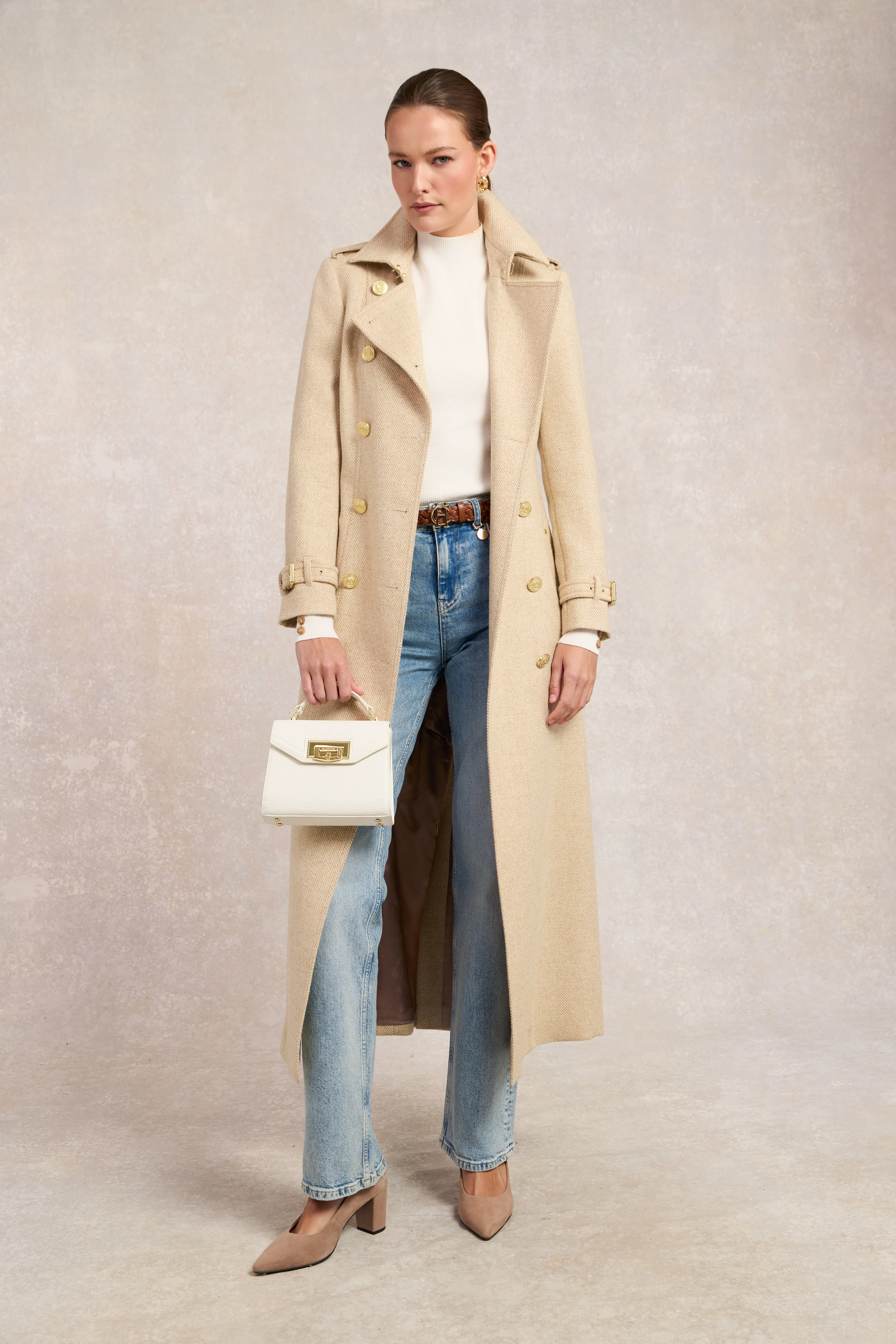 Full Length Marlborough Trench Coat (Biscuit) - Image 6