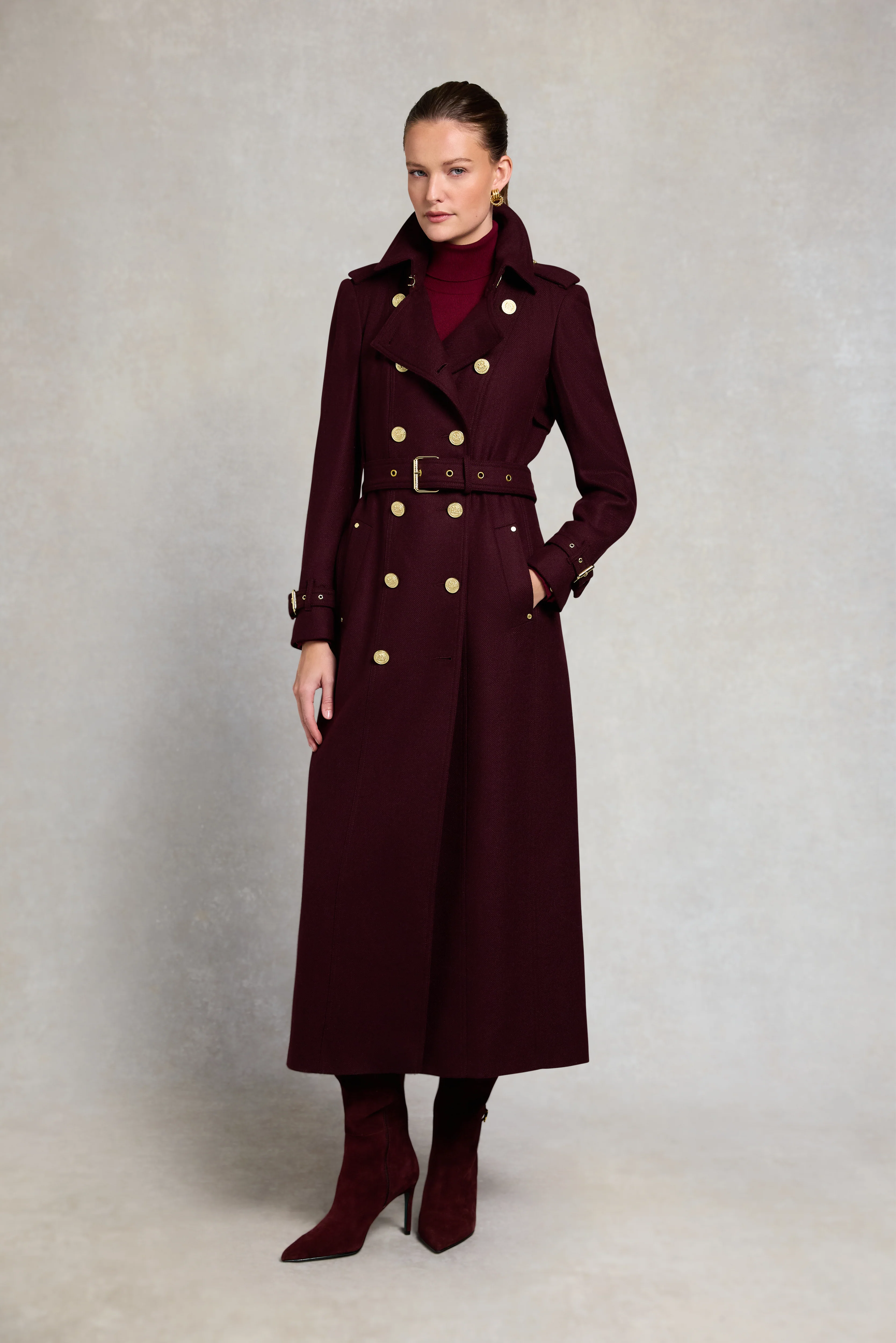 Full Length Marlborough Trench Coat (Mulberry)