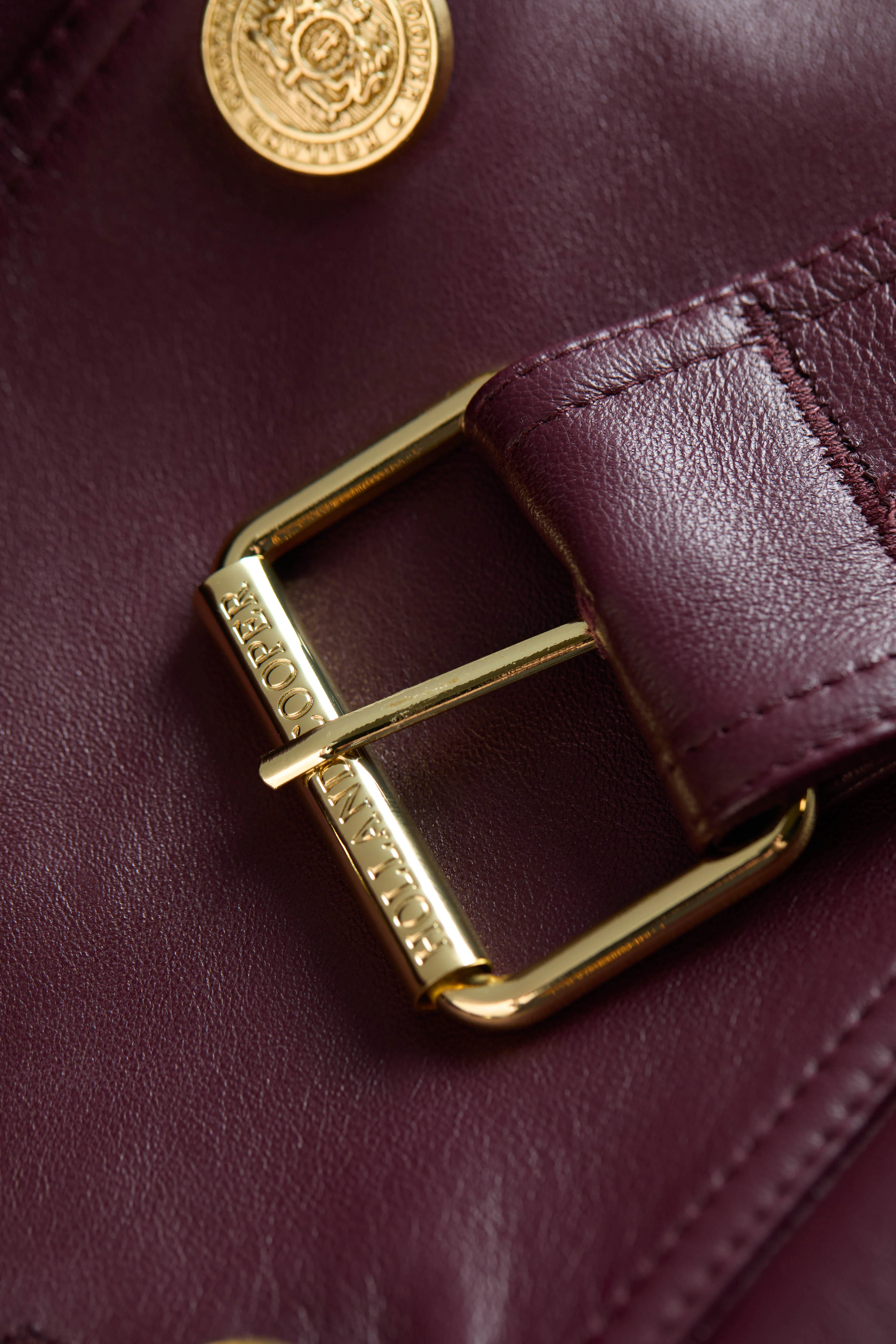 Full Length Marlborough Trench Coat (Valencia Leather Oxblood) - Image 11