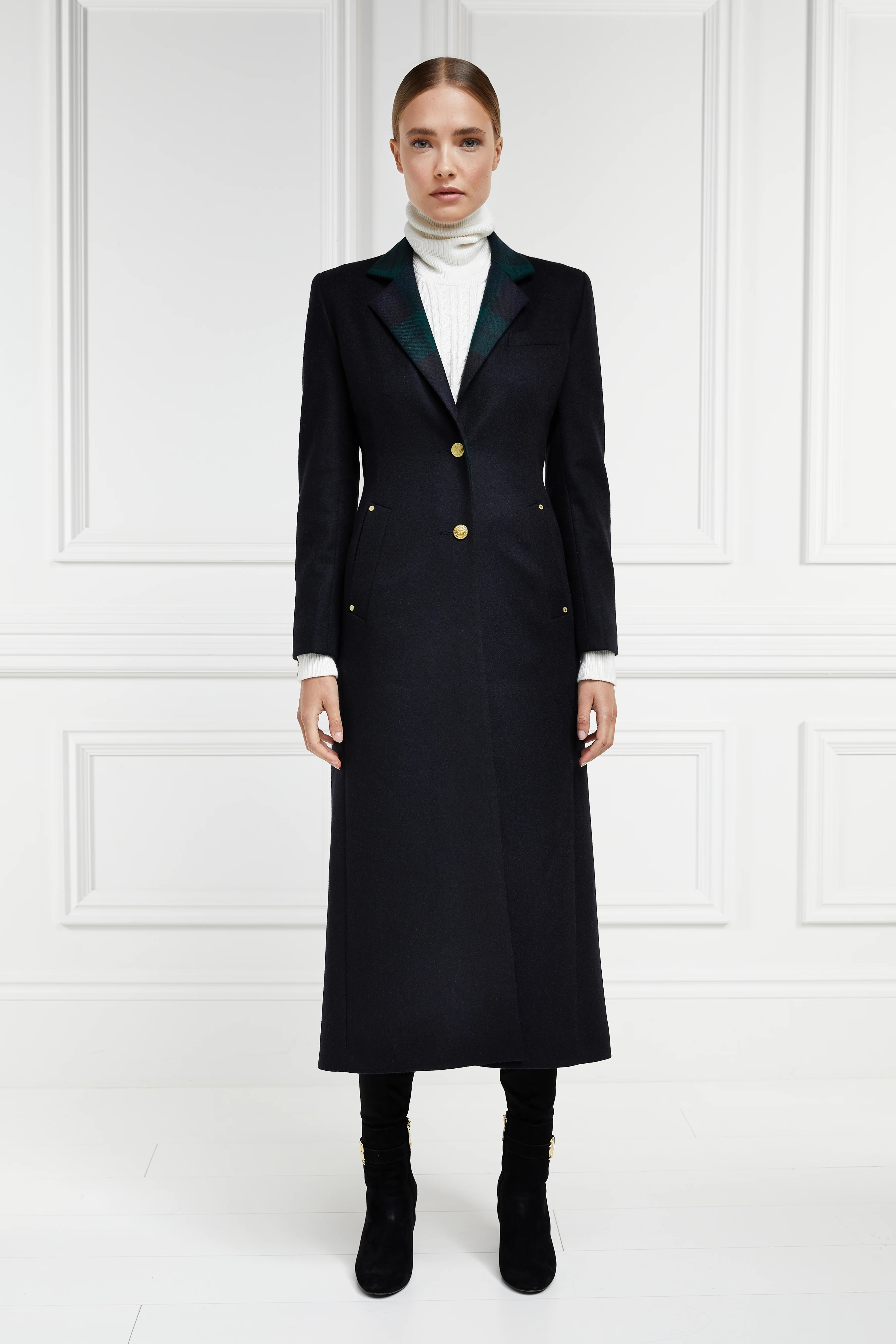 Full Length Regency Coat (Soft Navy Blackwatch) - Image 7