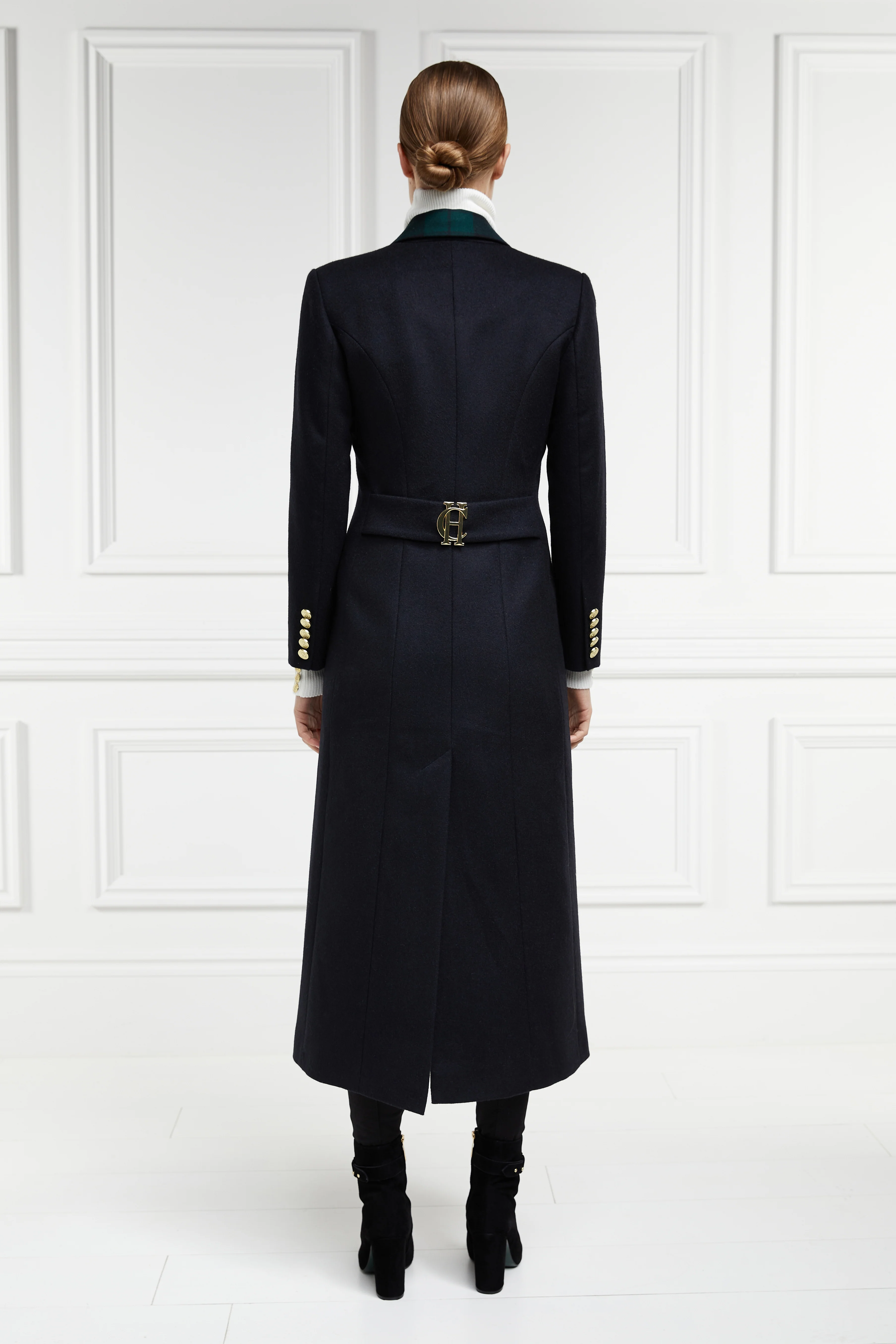 Full Length Regency Coat (Soft Navy Blackwatch) - Image 9