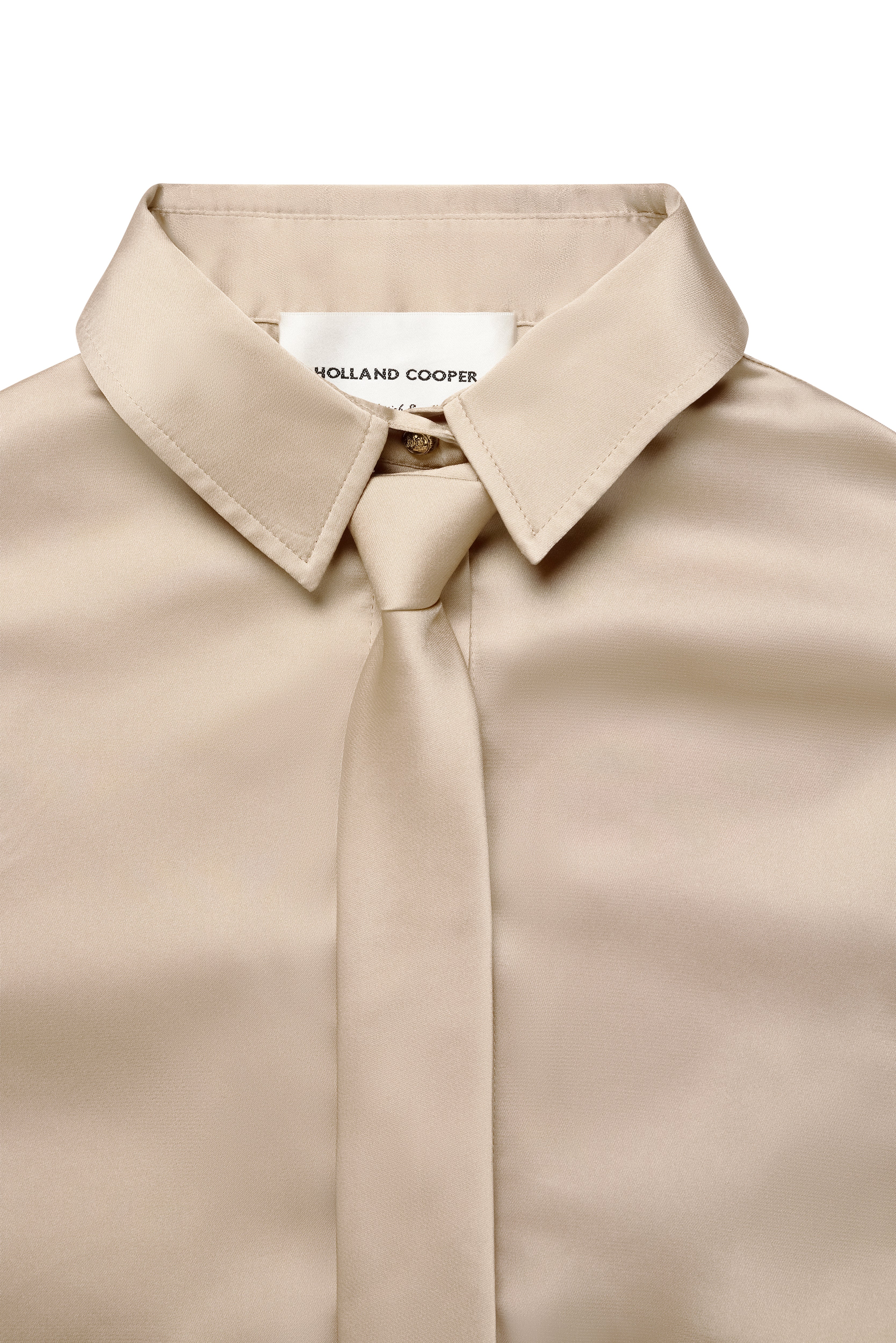 Georgina Satin Shirt (Champagne) - Image 7
