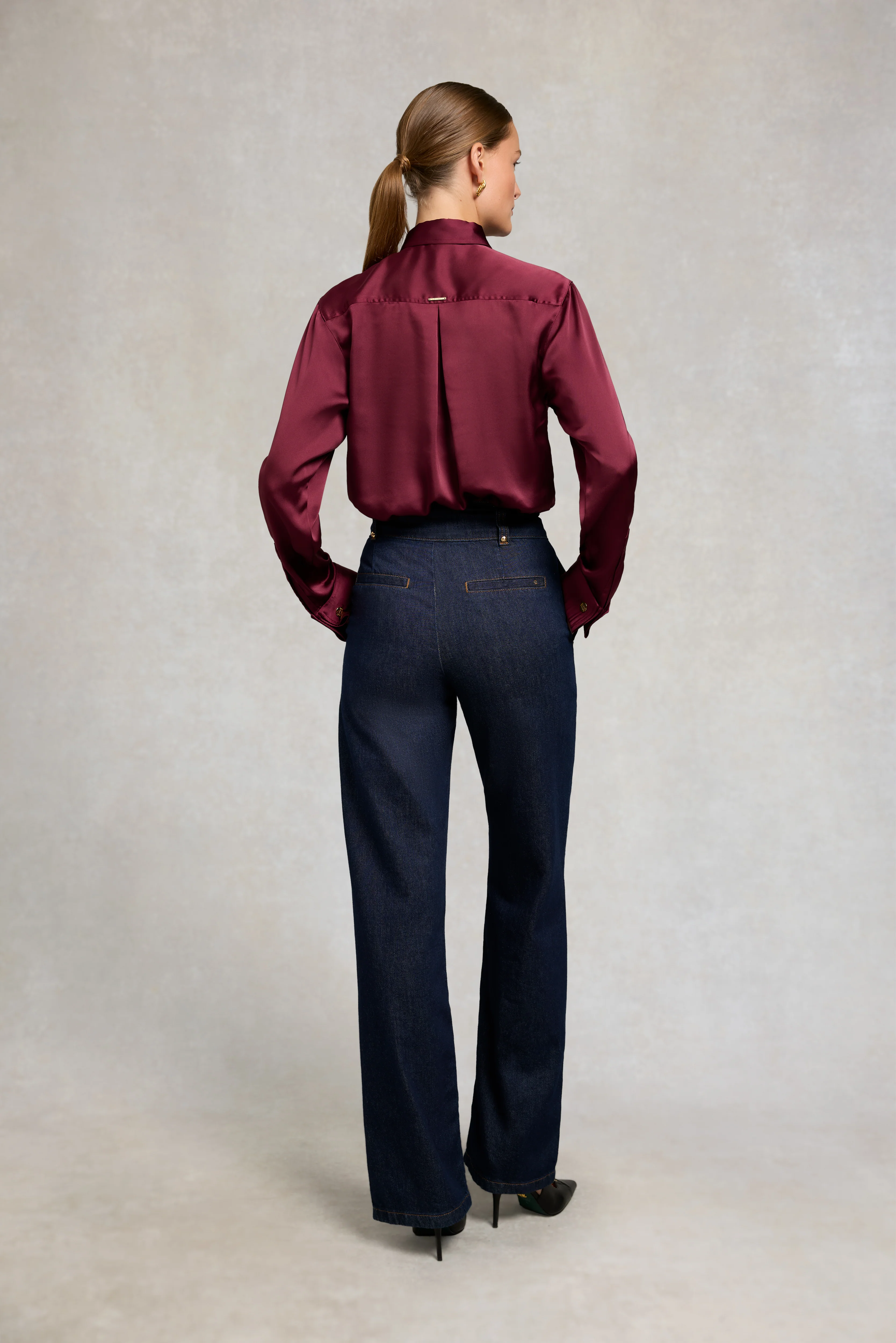 Georgina Satin Shirt (Mulberry) - Image 5
