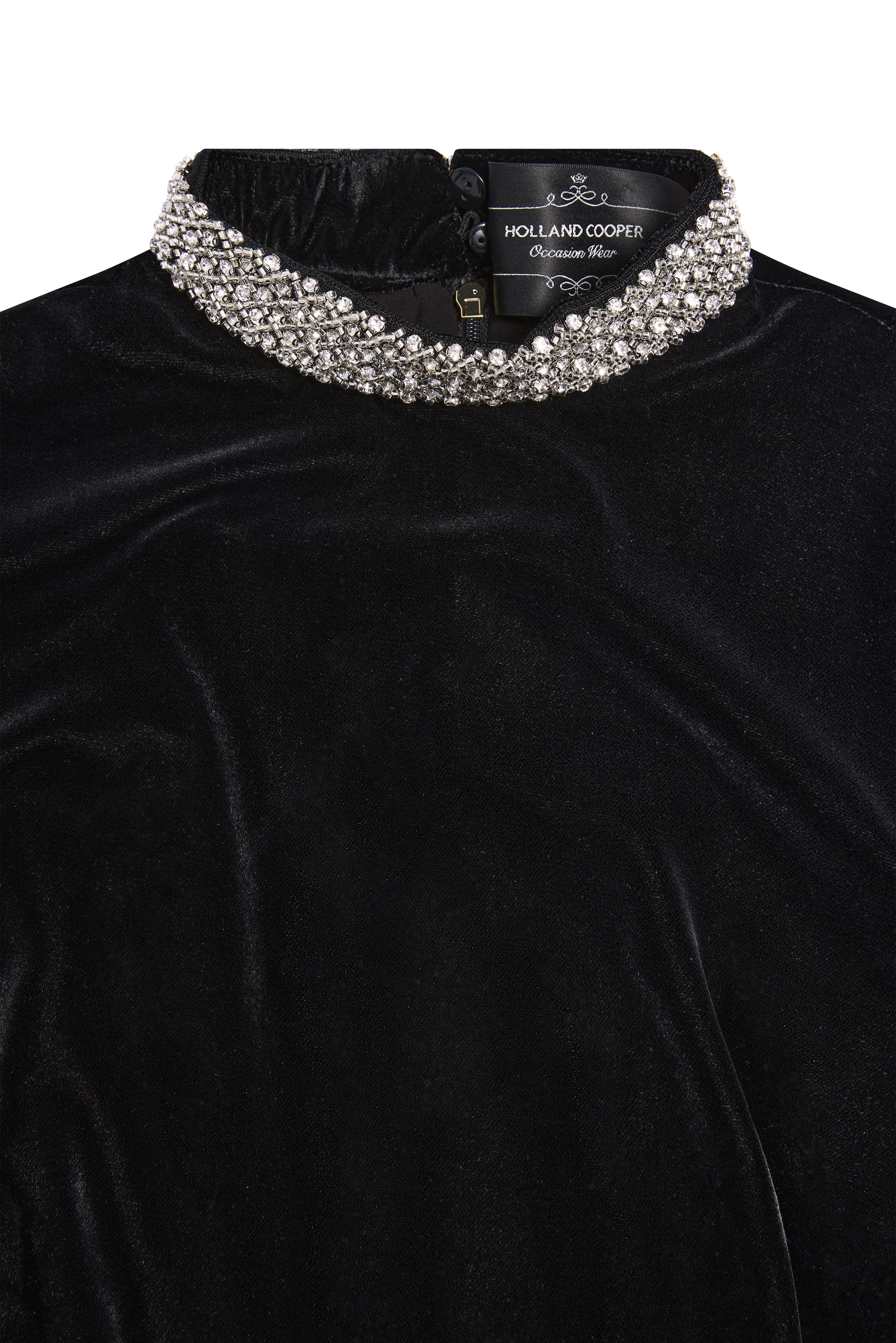 Gracie Velvet Mini Dress (Black) - Image 8