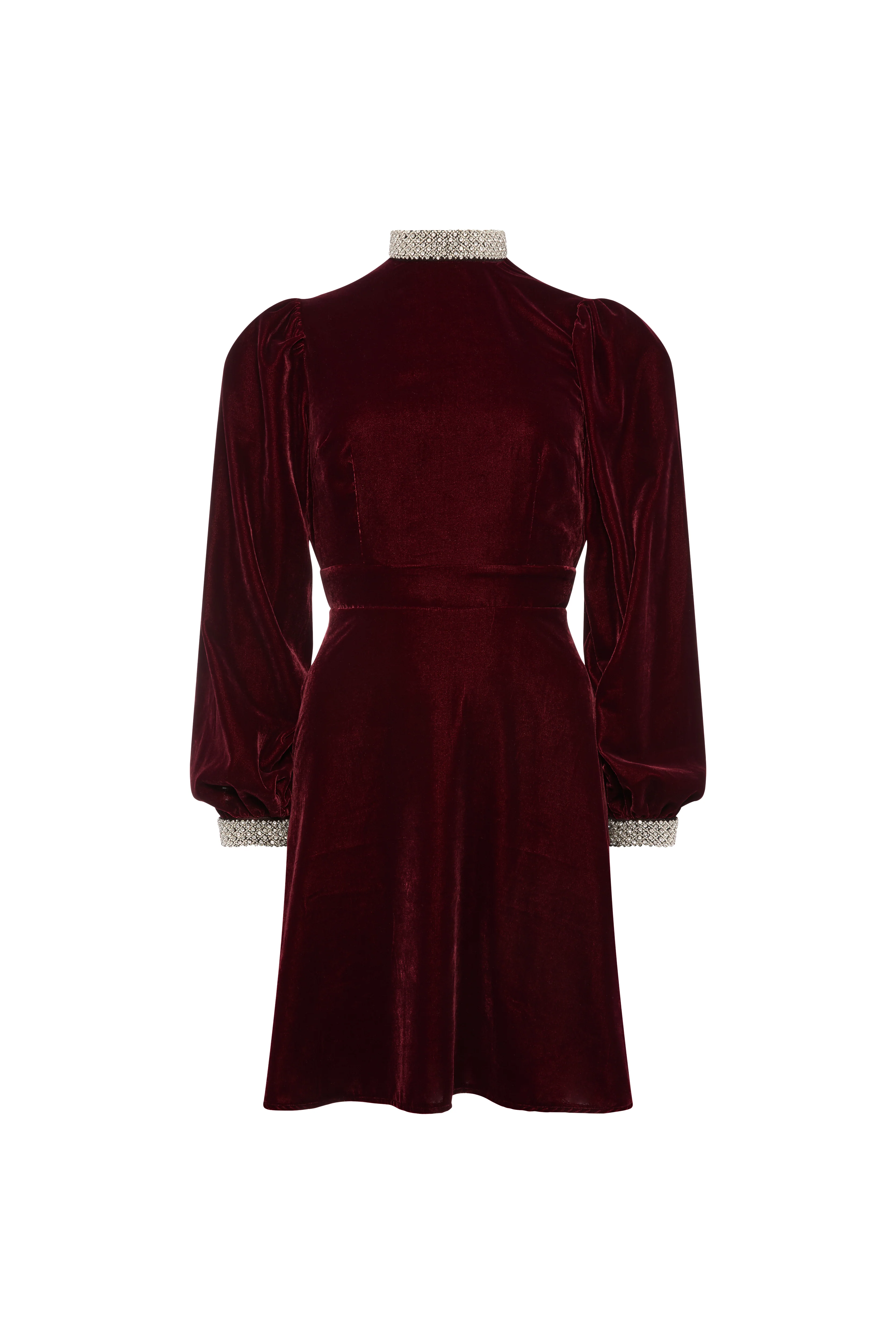 Gracie Velvet Mini Dress (Merlot) - Image 5