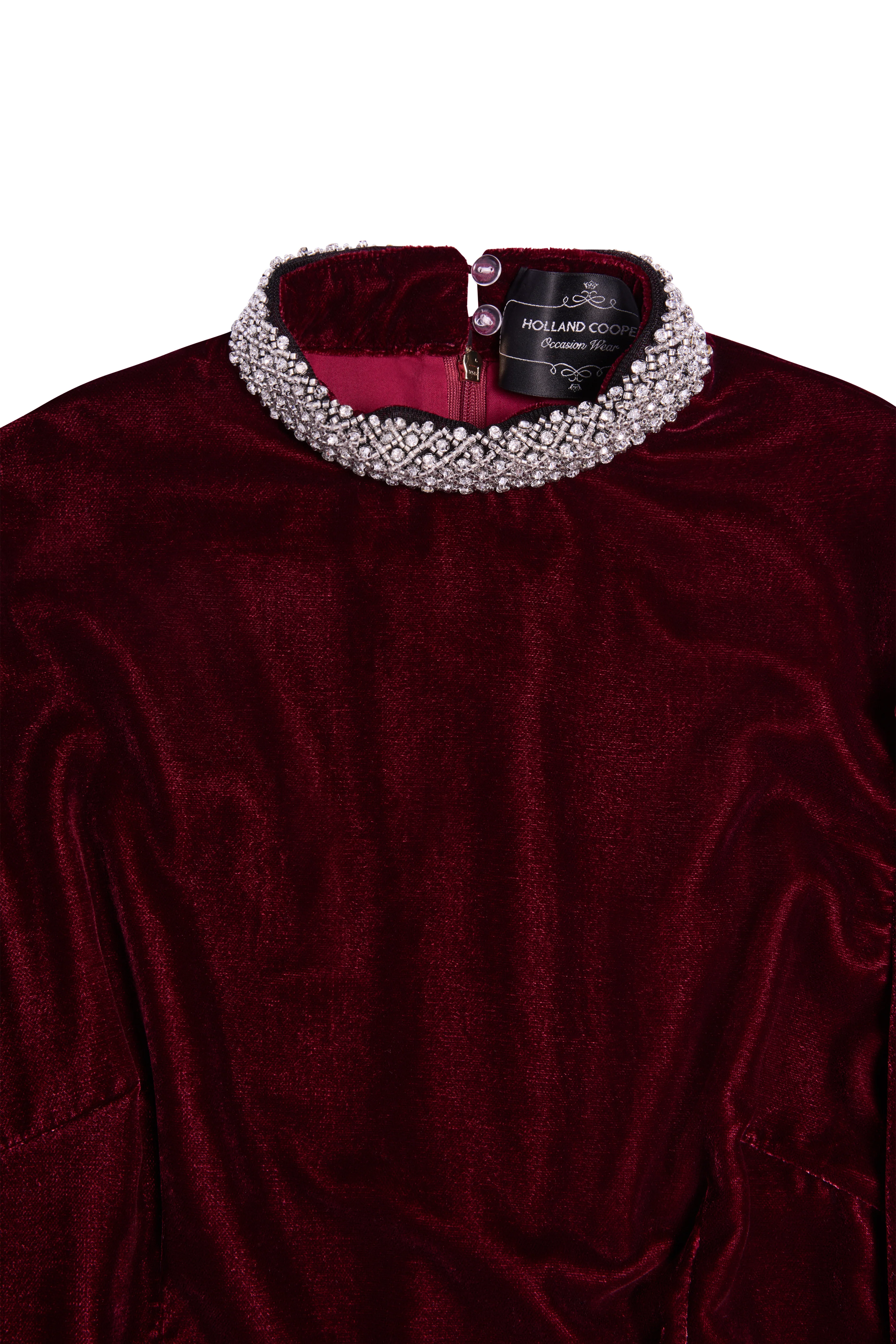 Gracie Velvet Mini Dress (Merlot) - Image 6