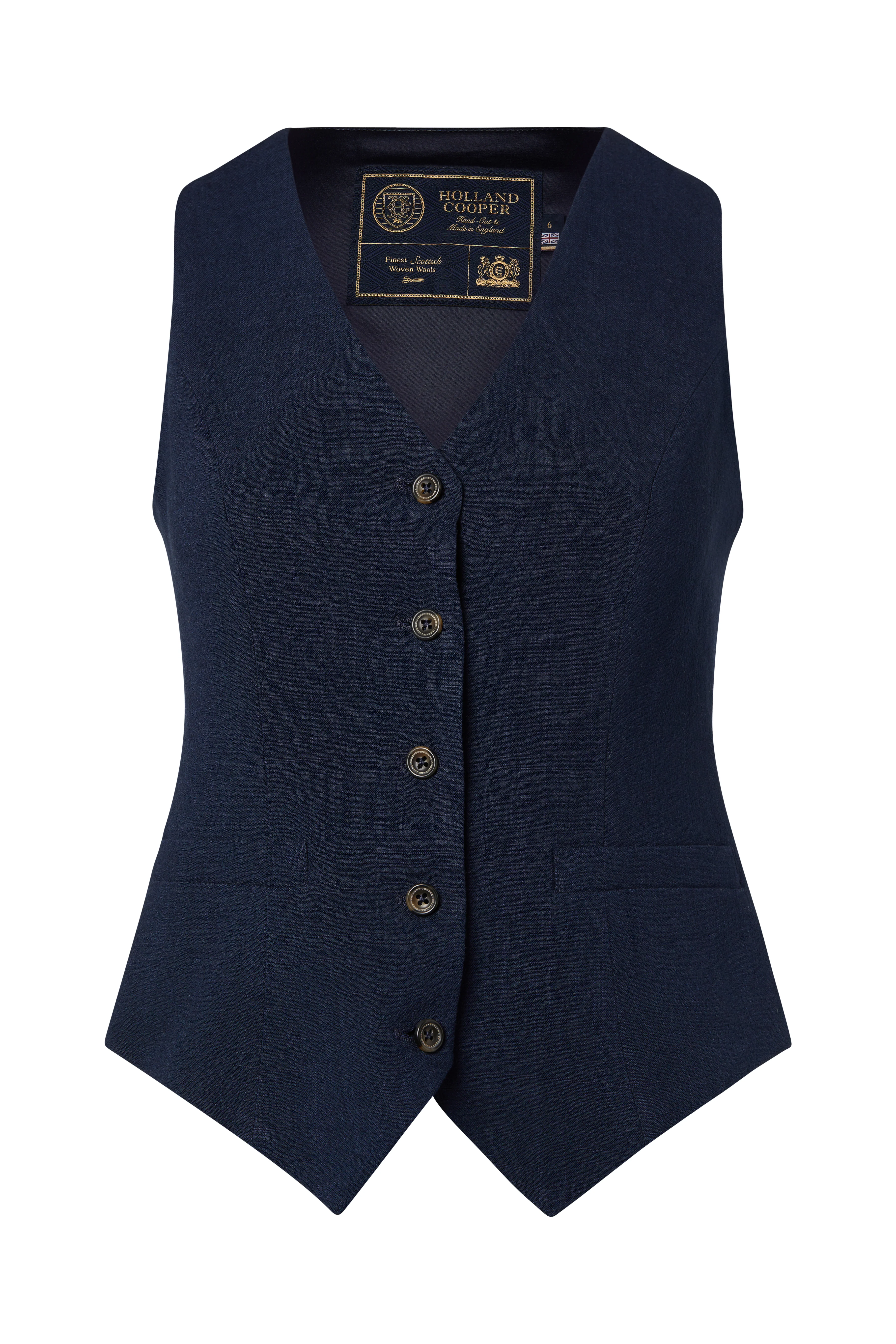 Hampton Waistcoat (Navy Linen) - Image 4