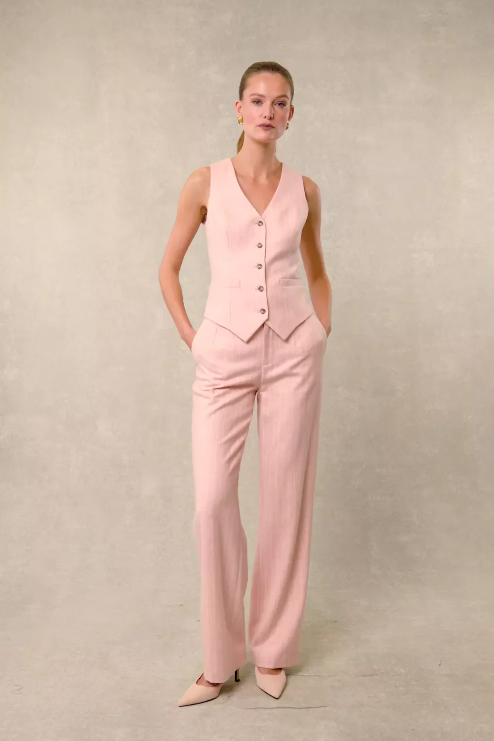 Hampton Waistcoat (Pink Chalk Pinstripe) - Image 5