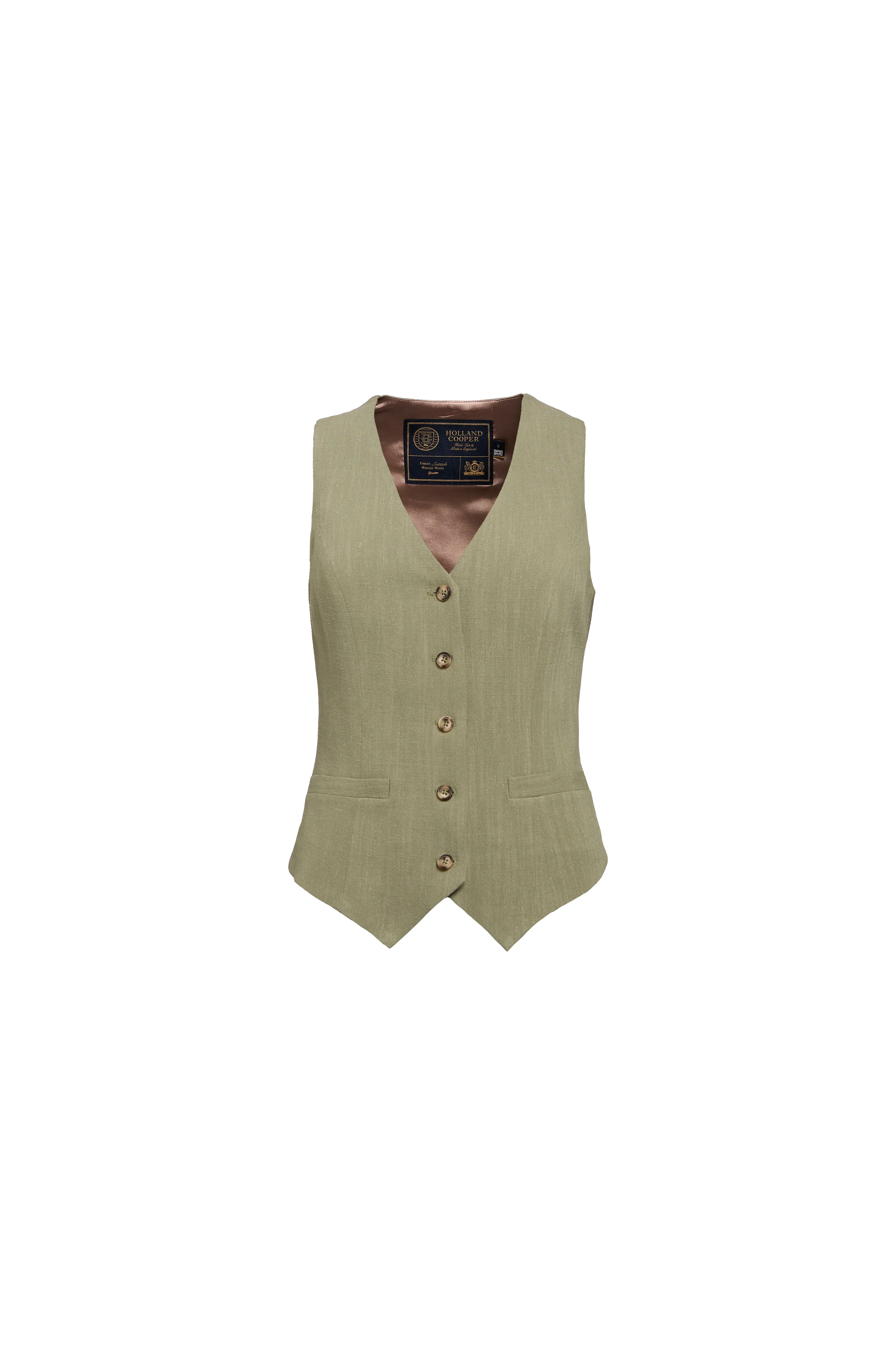 Hampton Waistcoat (Sage Linen) - Image 4