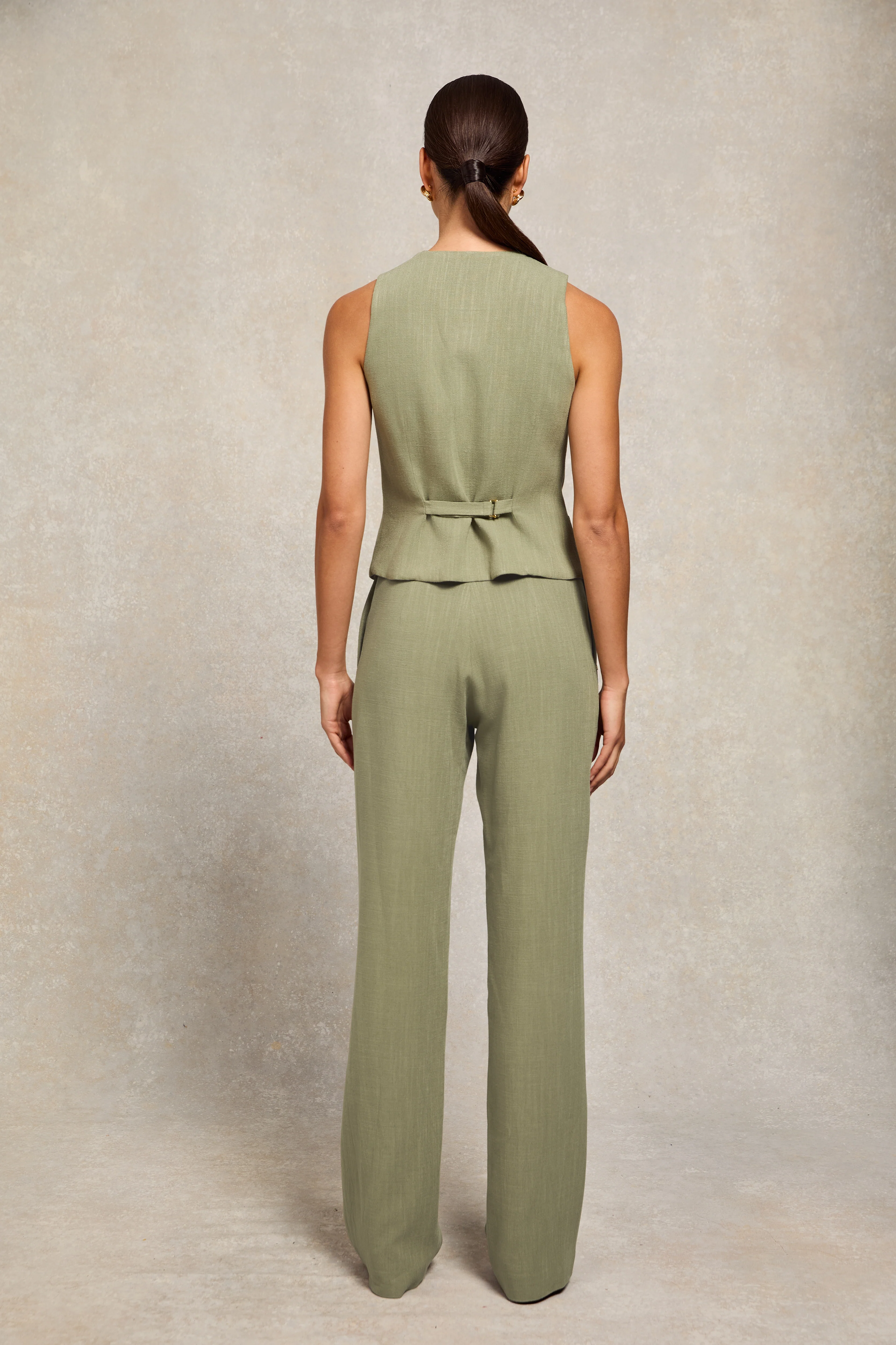 Hampton Waistcoat (Sage Linen) - Image 5