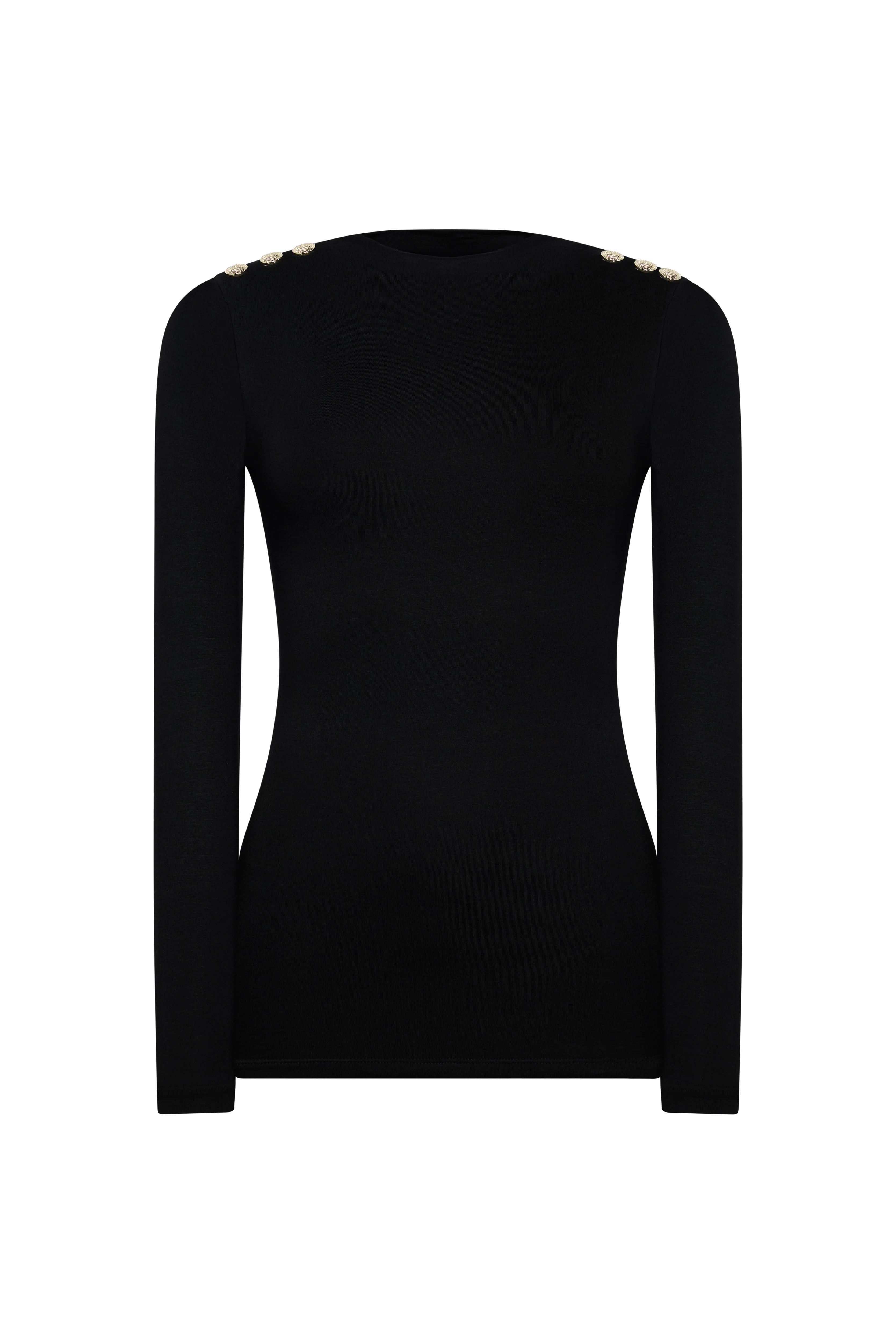 Harper Long Sleeve Top (Black) - Image 4