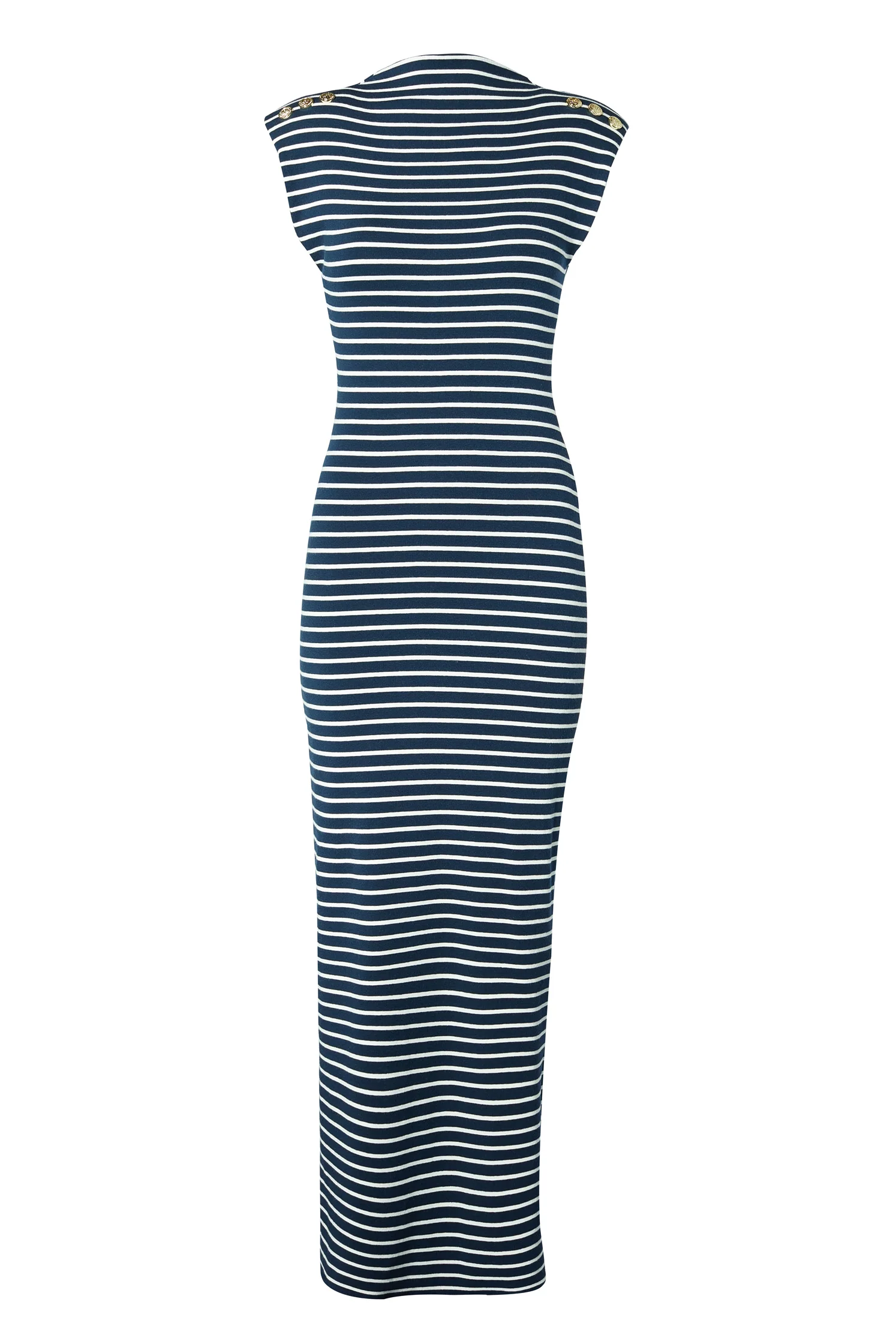 Harper Maxi Dress (Ink Navy Natural Stripe) - Image 4