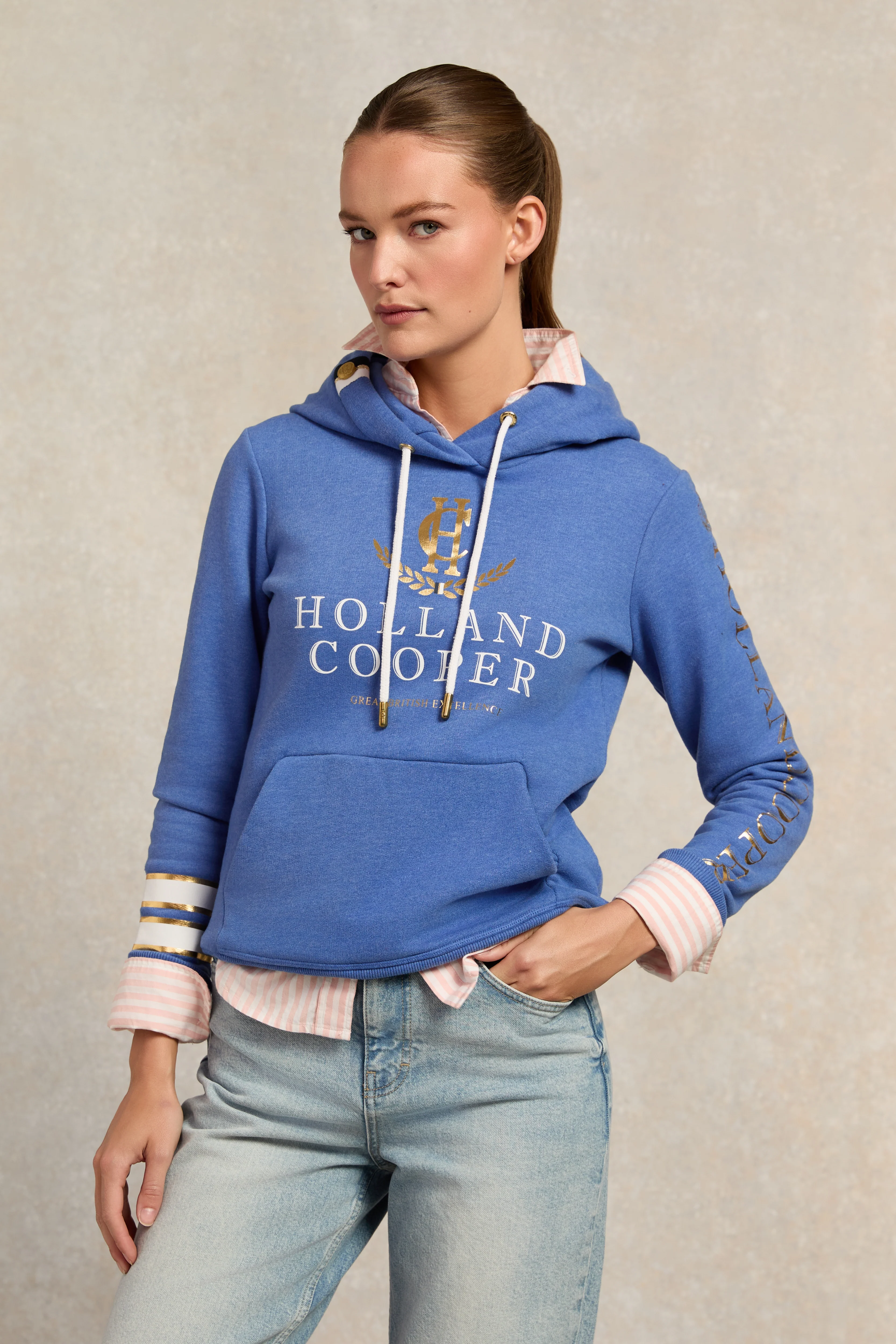 HC Heritage Hoodie (Deep Cobalt Marl) - Image 3
