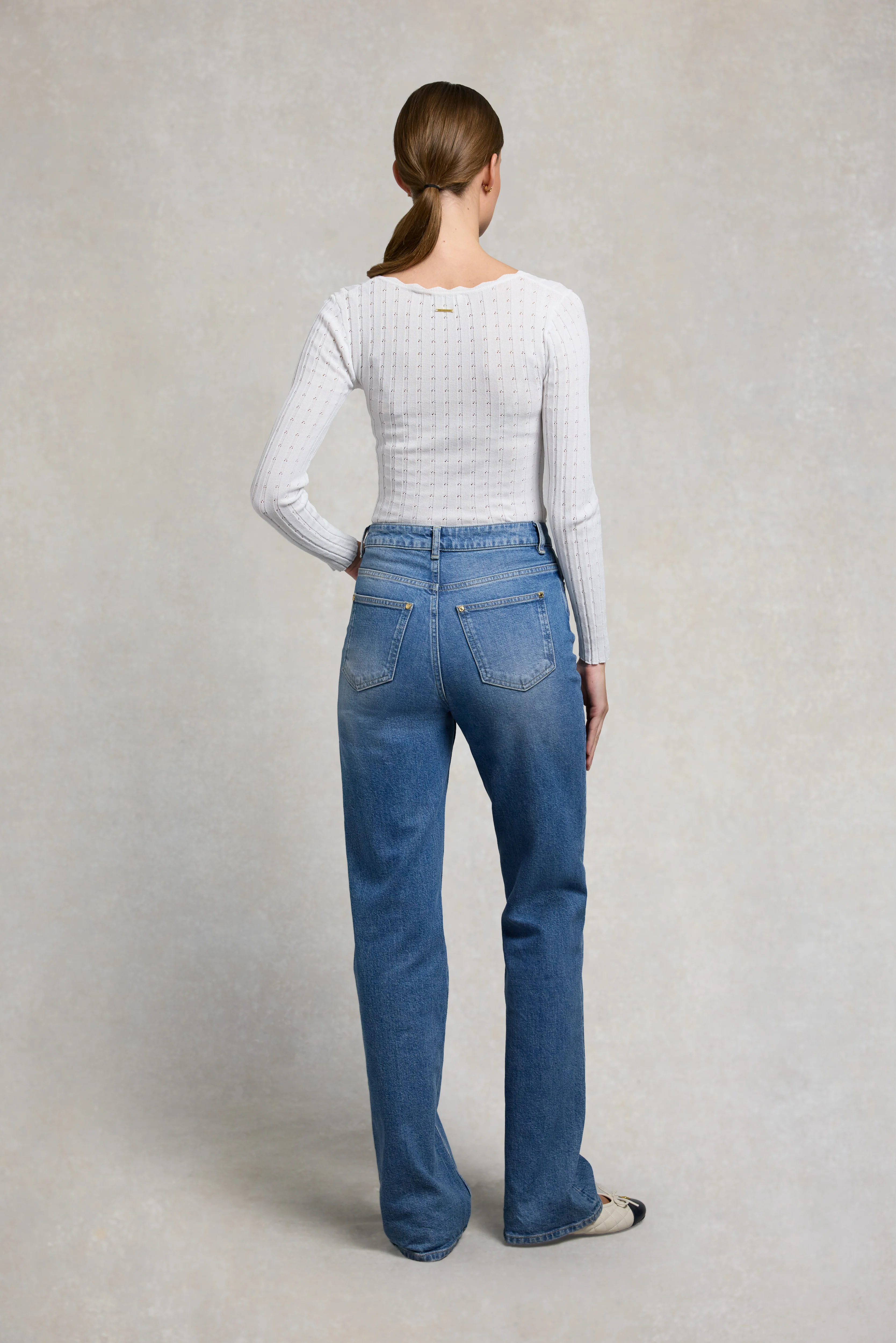 Helen Knitted Longsleeve Top (White) - Image 3