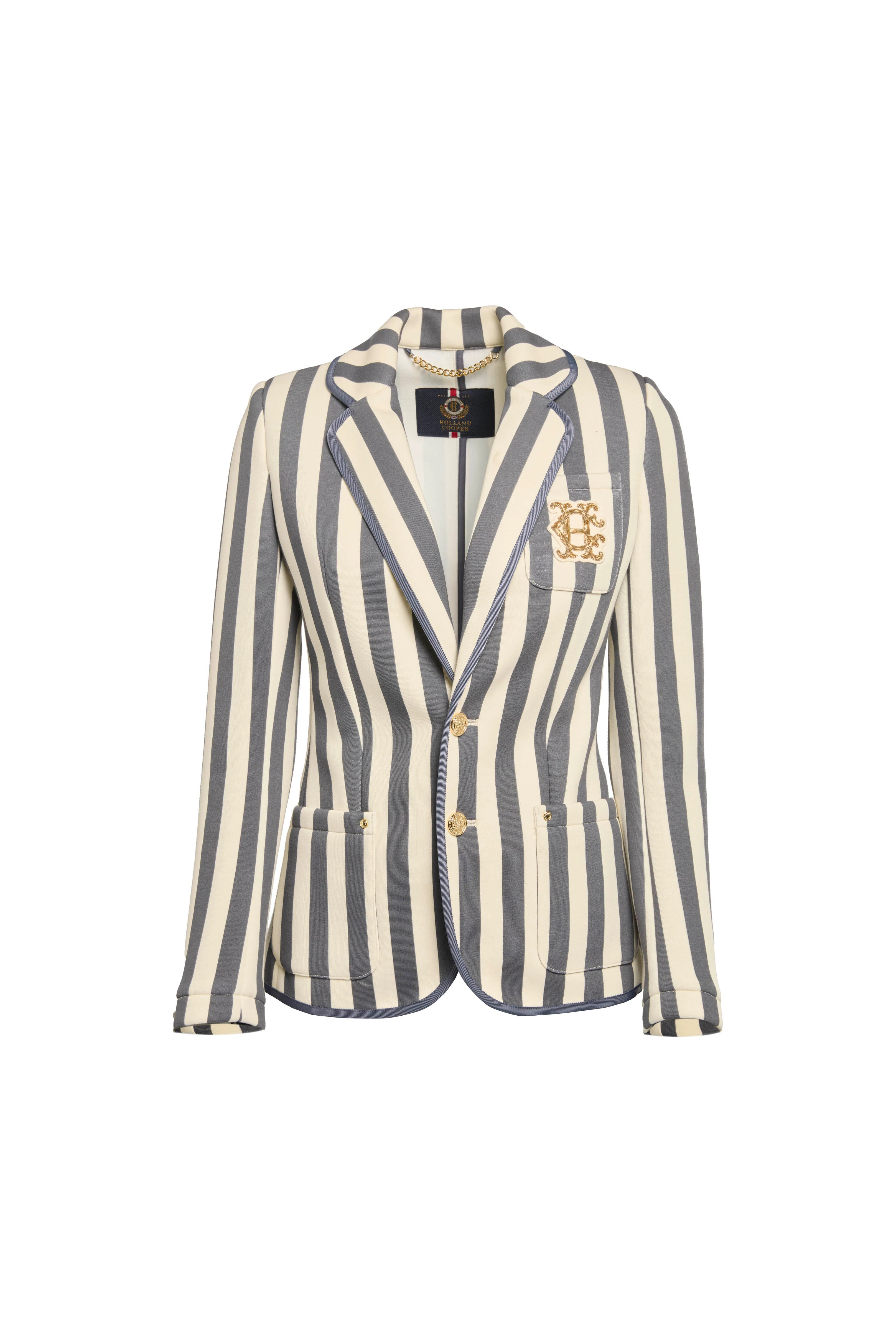 Henley Blazer (Dusty Navy Stripe) - Image 4