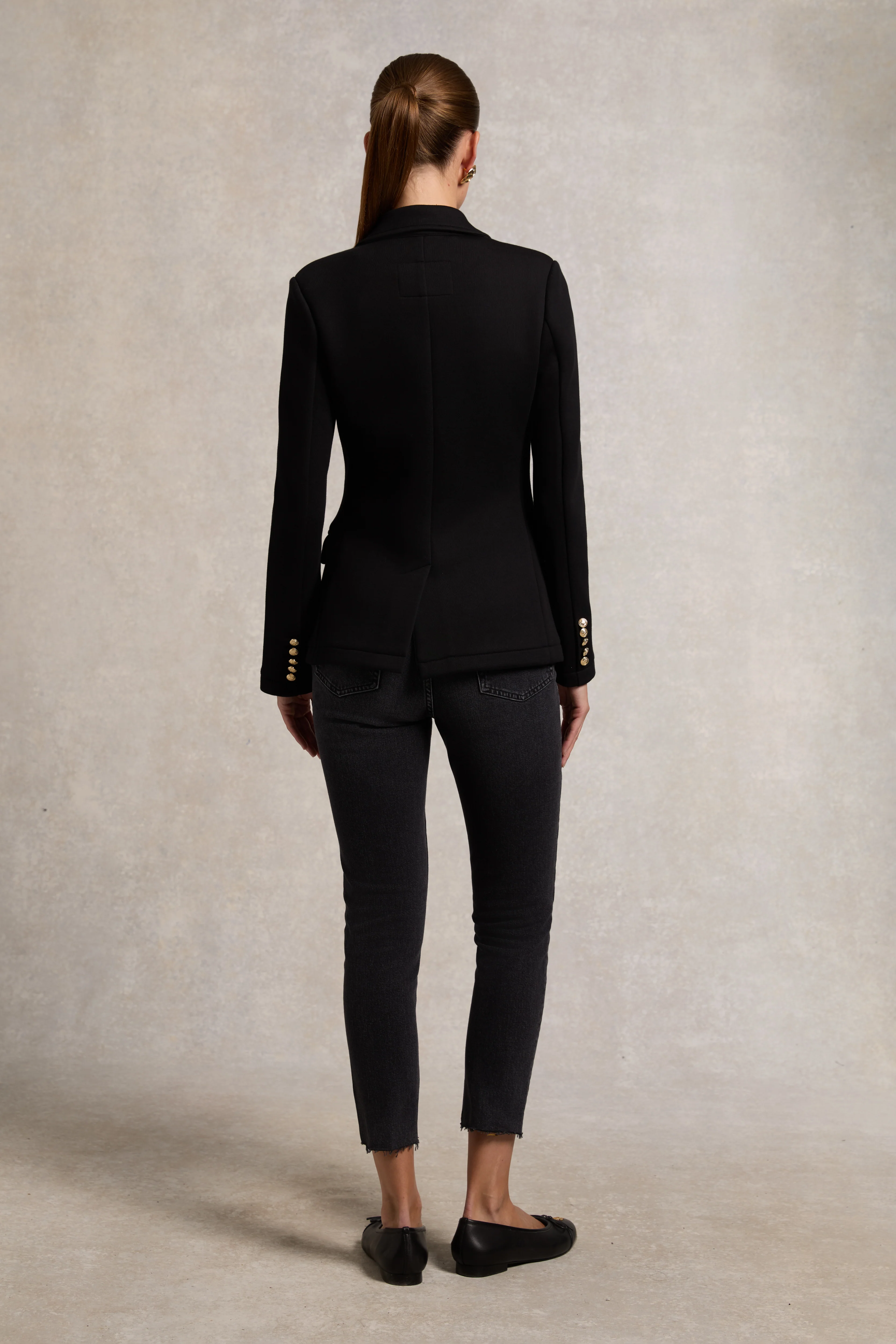 Henley Double Breasted Blazer (Black) - Image 6