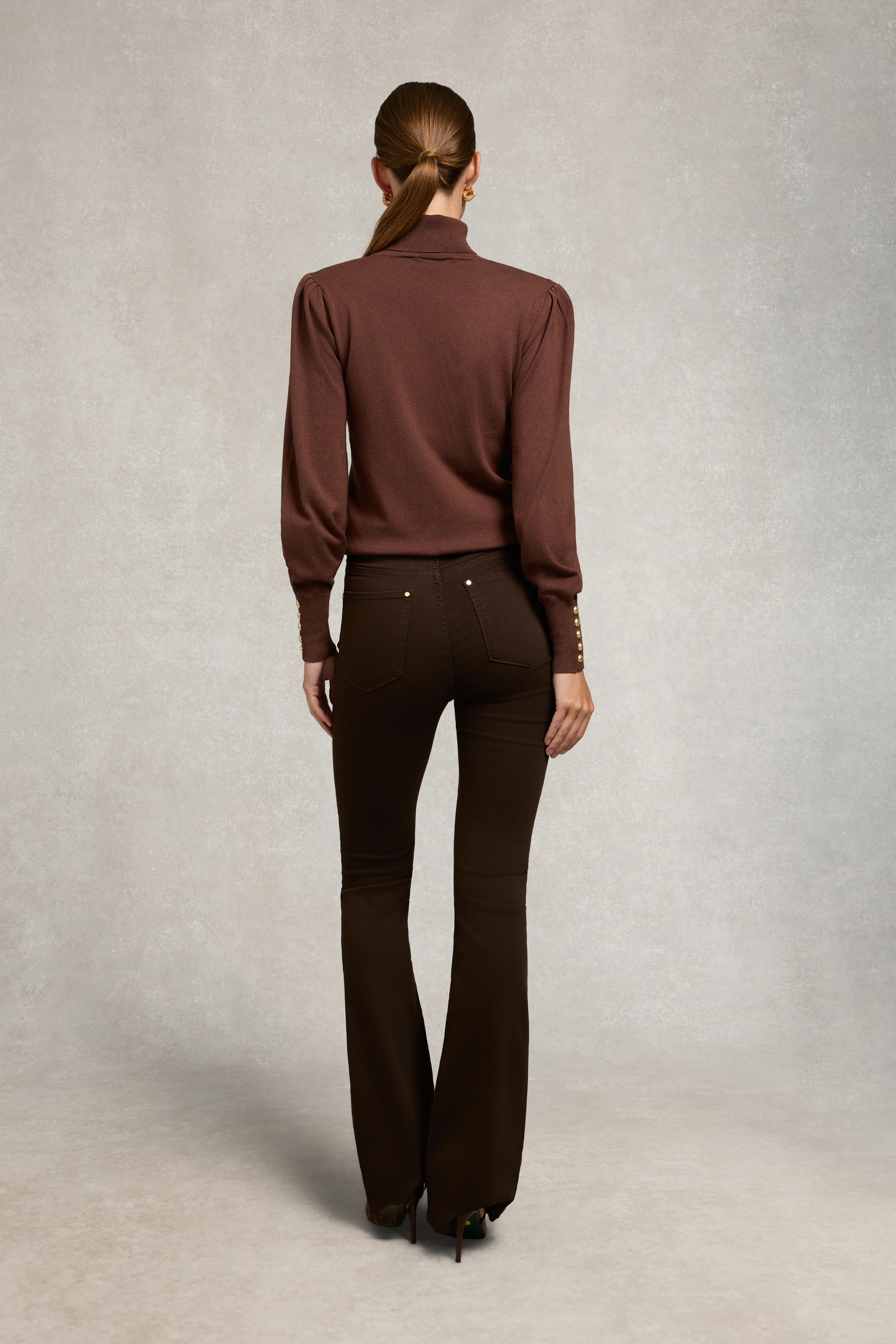 High Rise Flared Jean (Chocolate) - Image 3