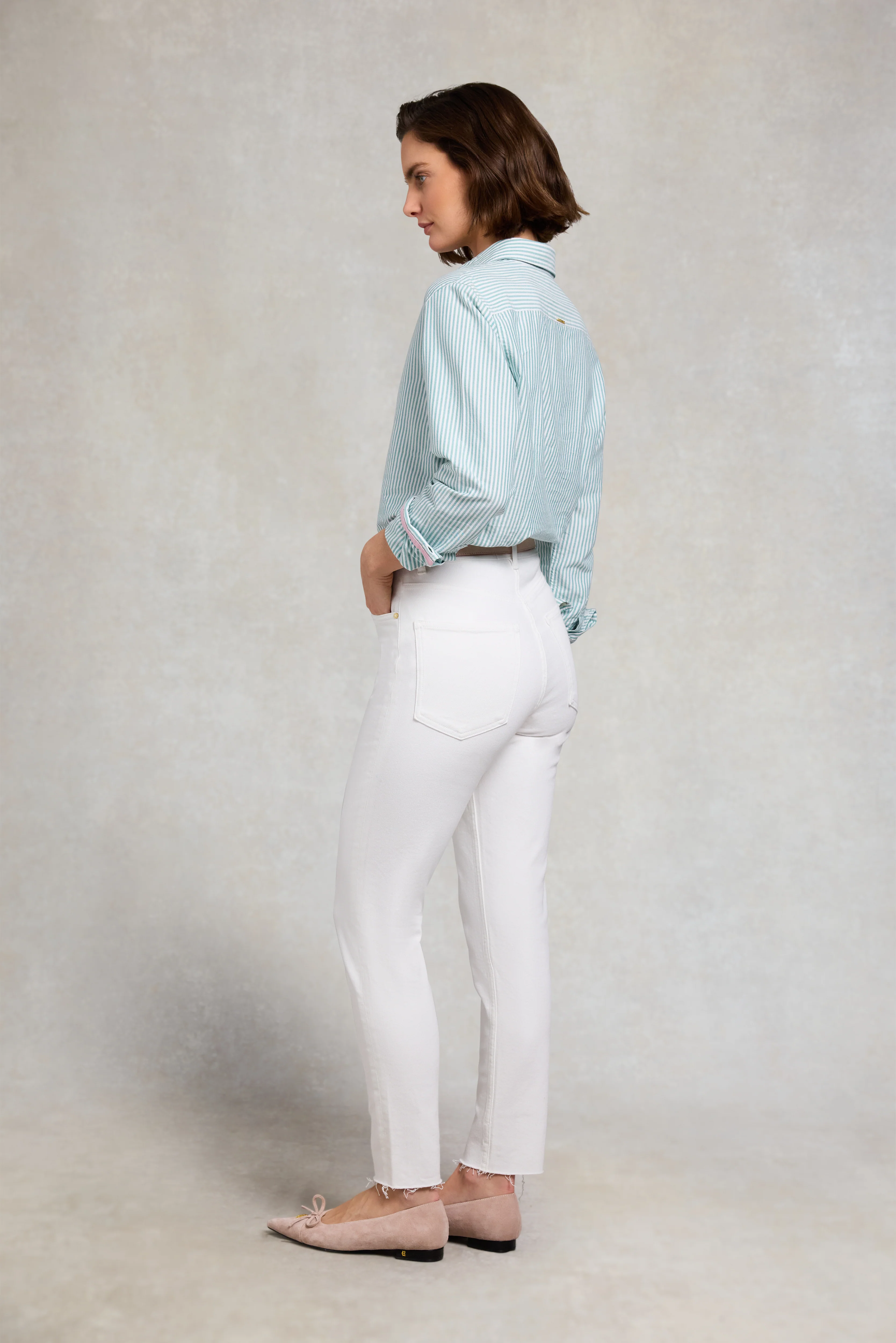 High Rise Slim Jean (White) - Image 4