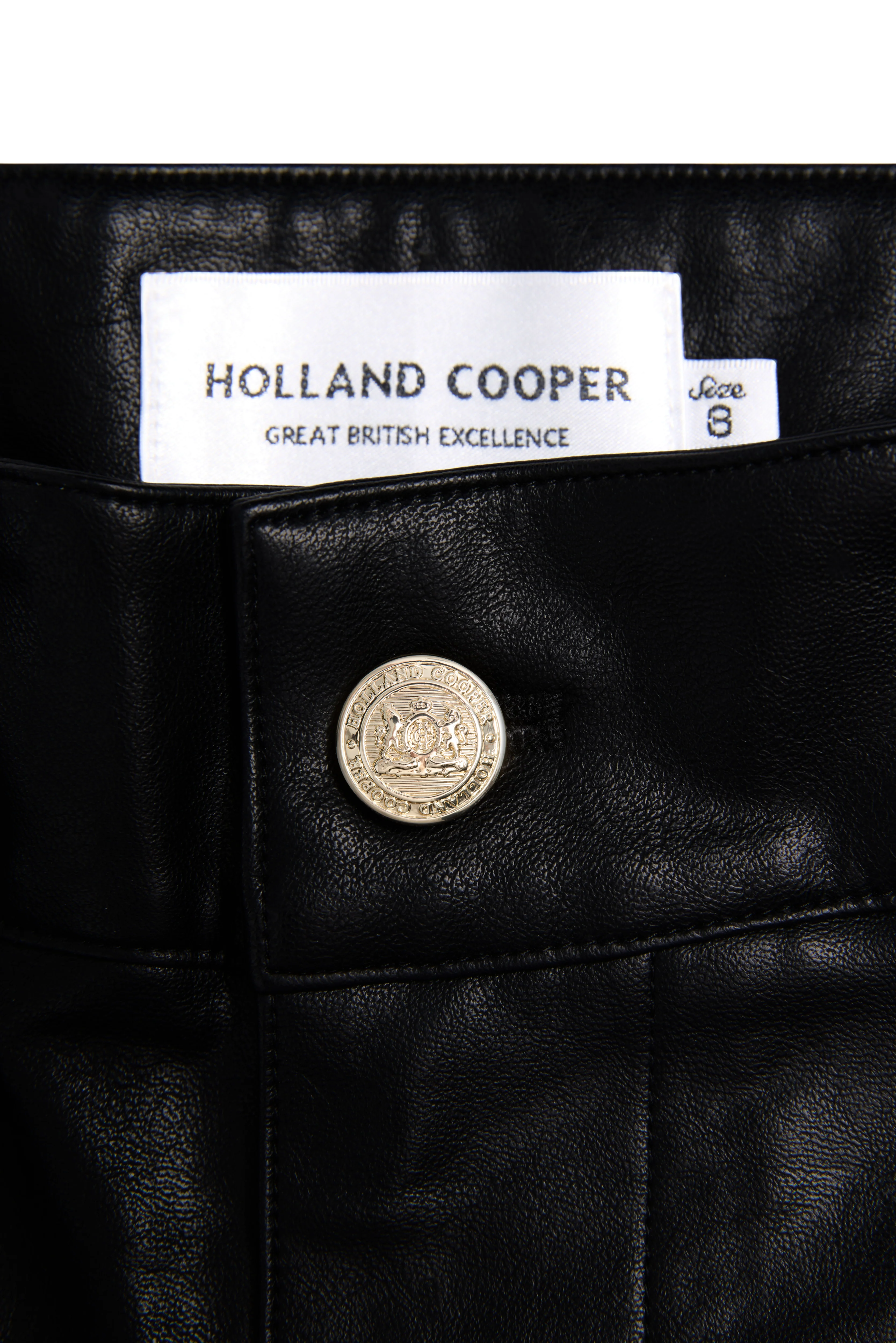 High Waisted Faux Leather Short (Black) - Image 9