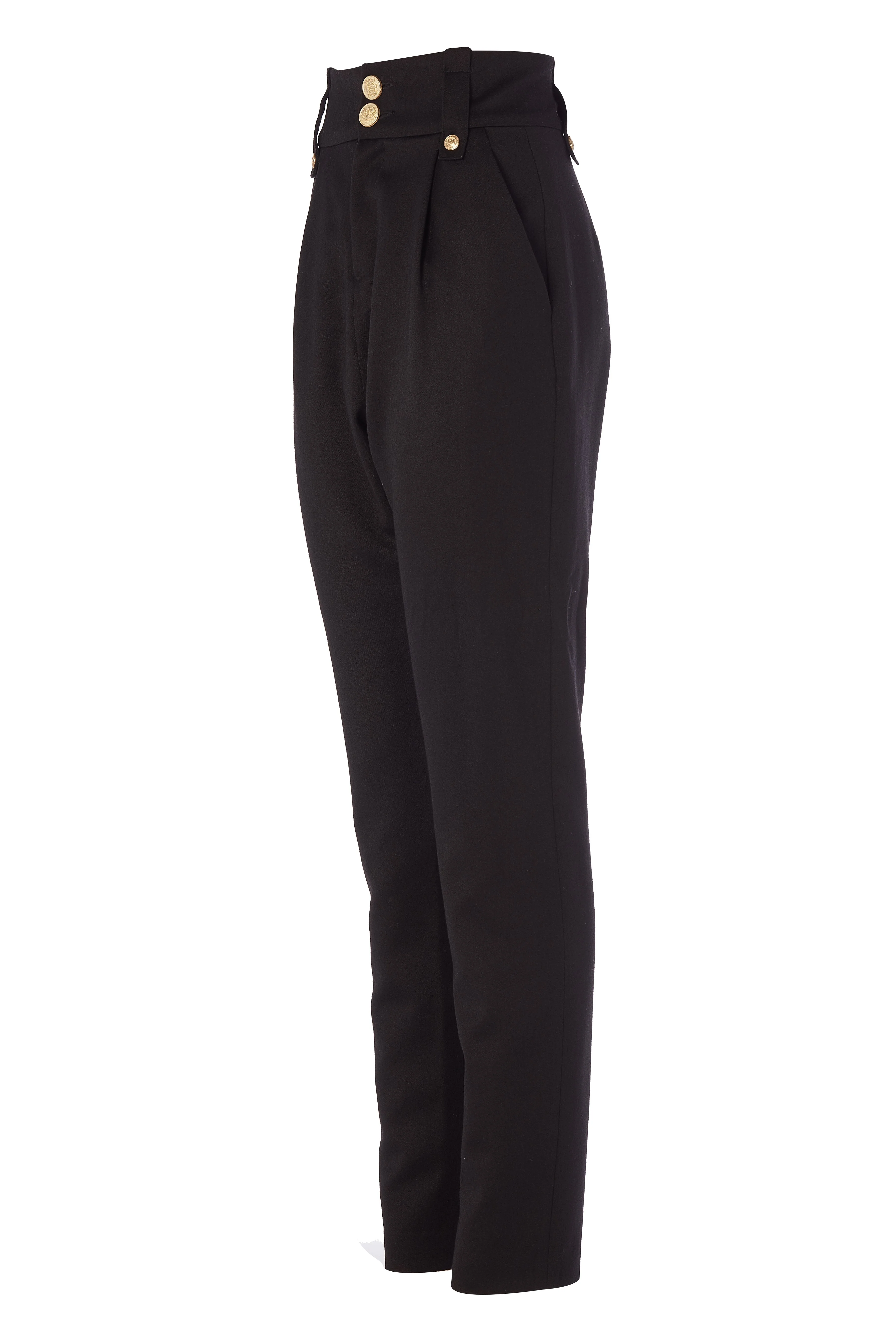 High Waisted Peg Trouser (Black Barathea) - Image 4