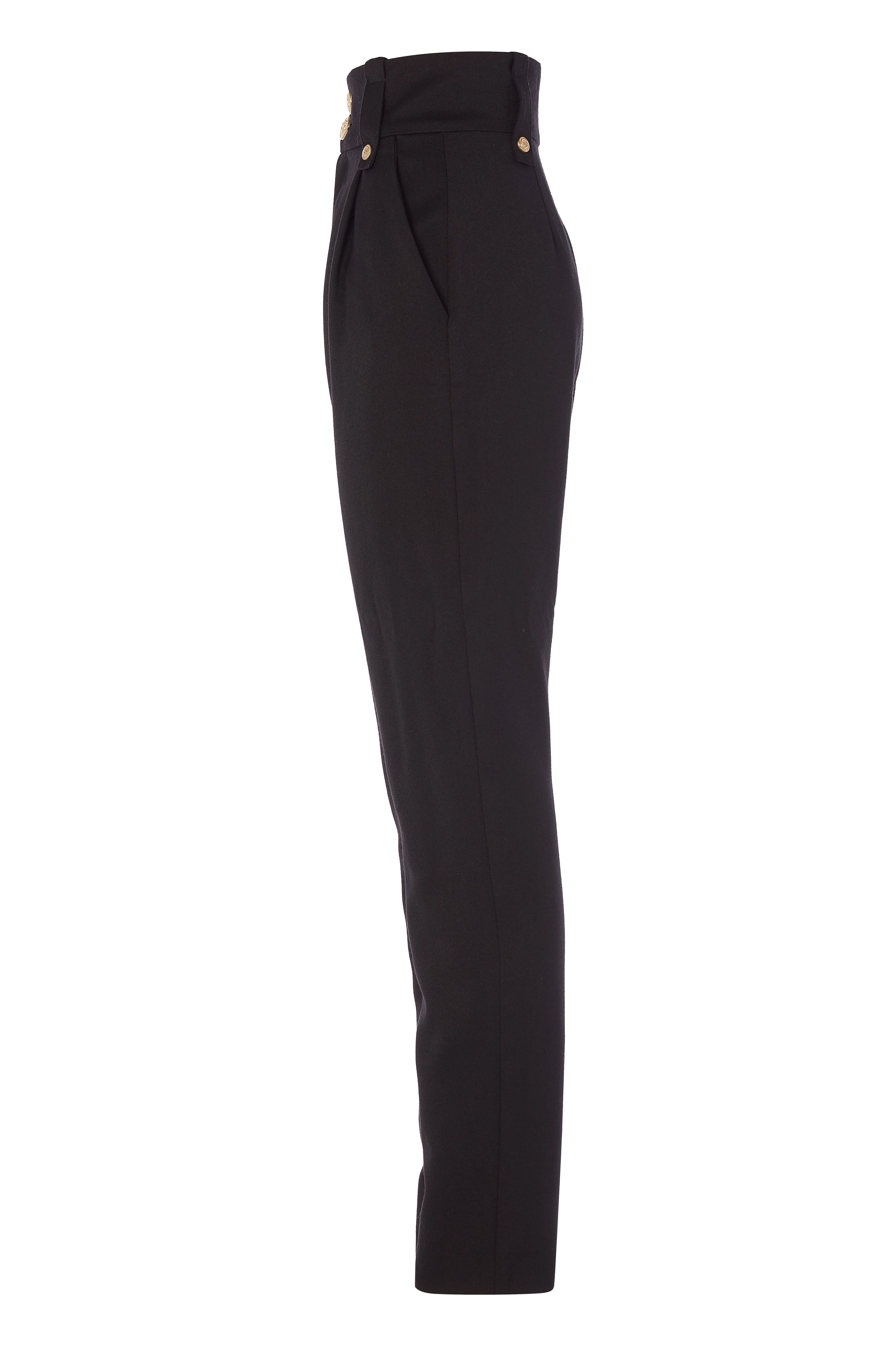 High Waisted Peg Trouser (Black Barathea) - Image 6