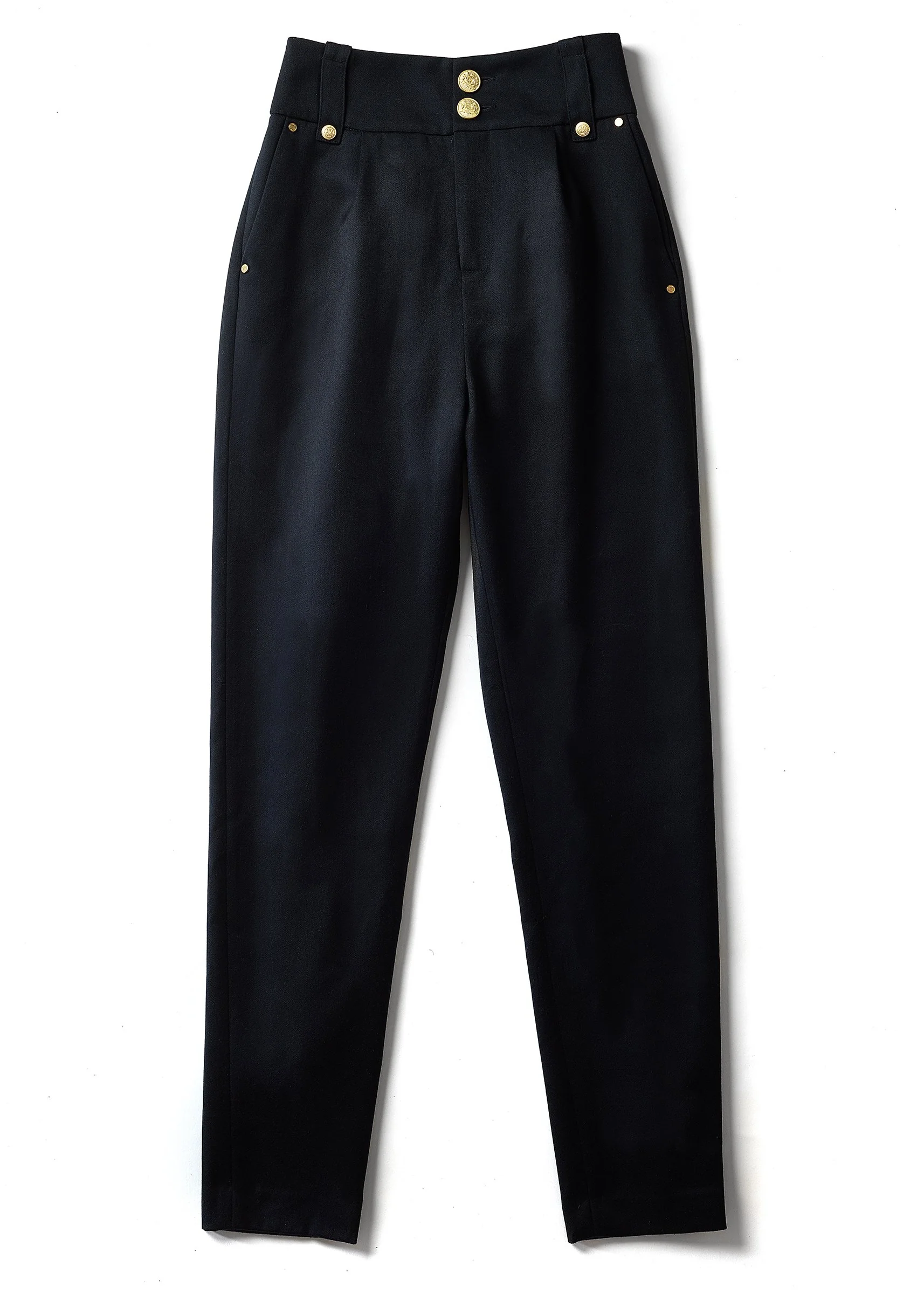 High Waisted Peg Trouser (Navy Barathea) - Image 4