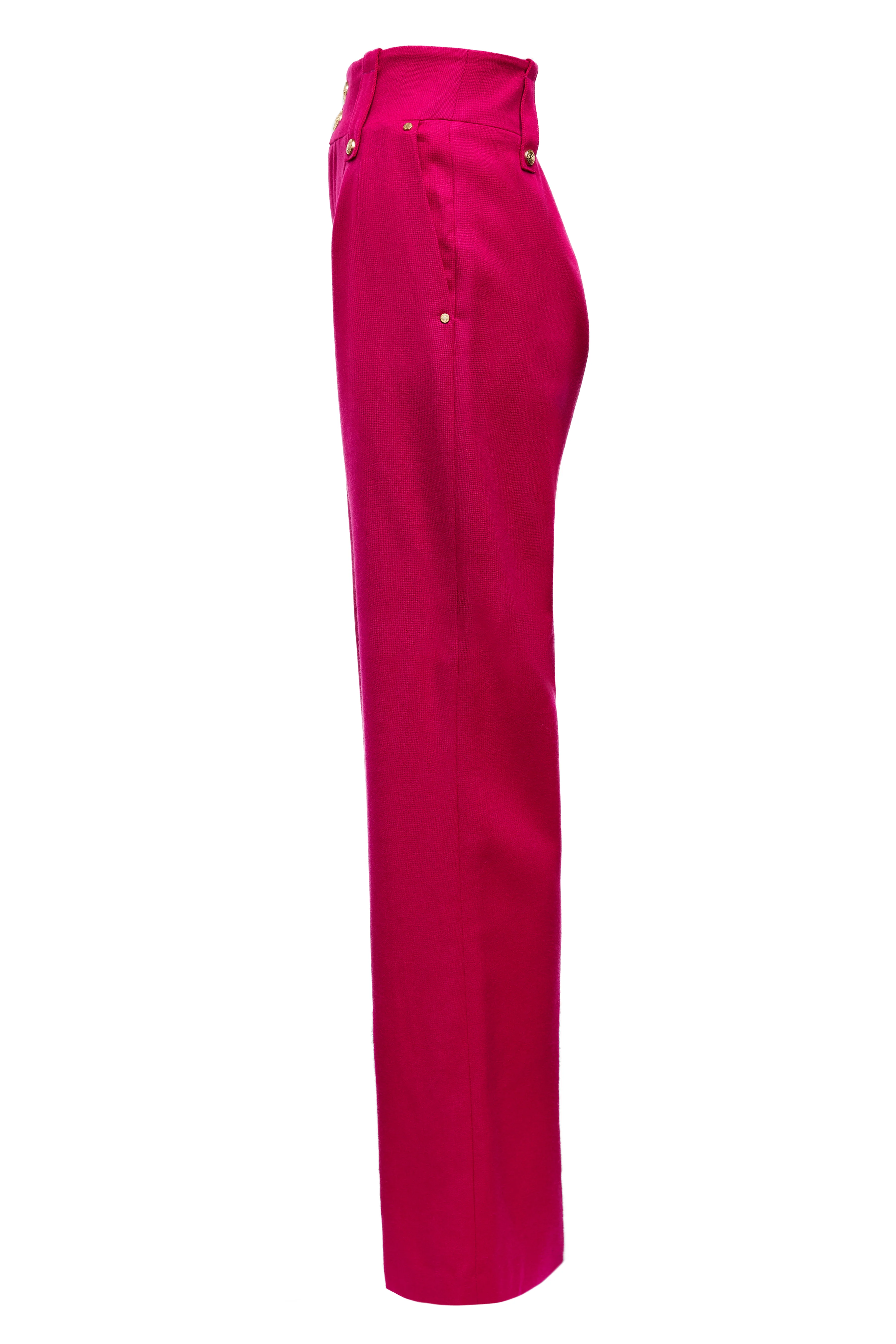 High Waisted Straight Trouser (Hot Pink Barathea) - Image 9