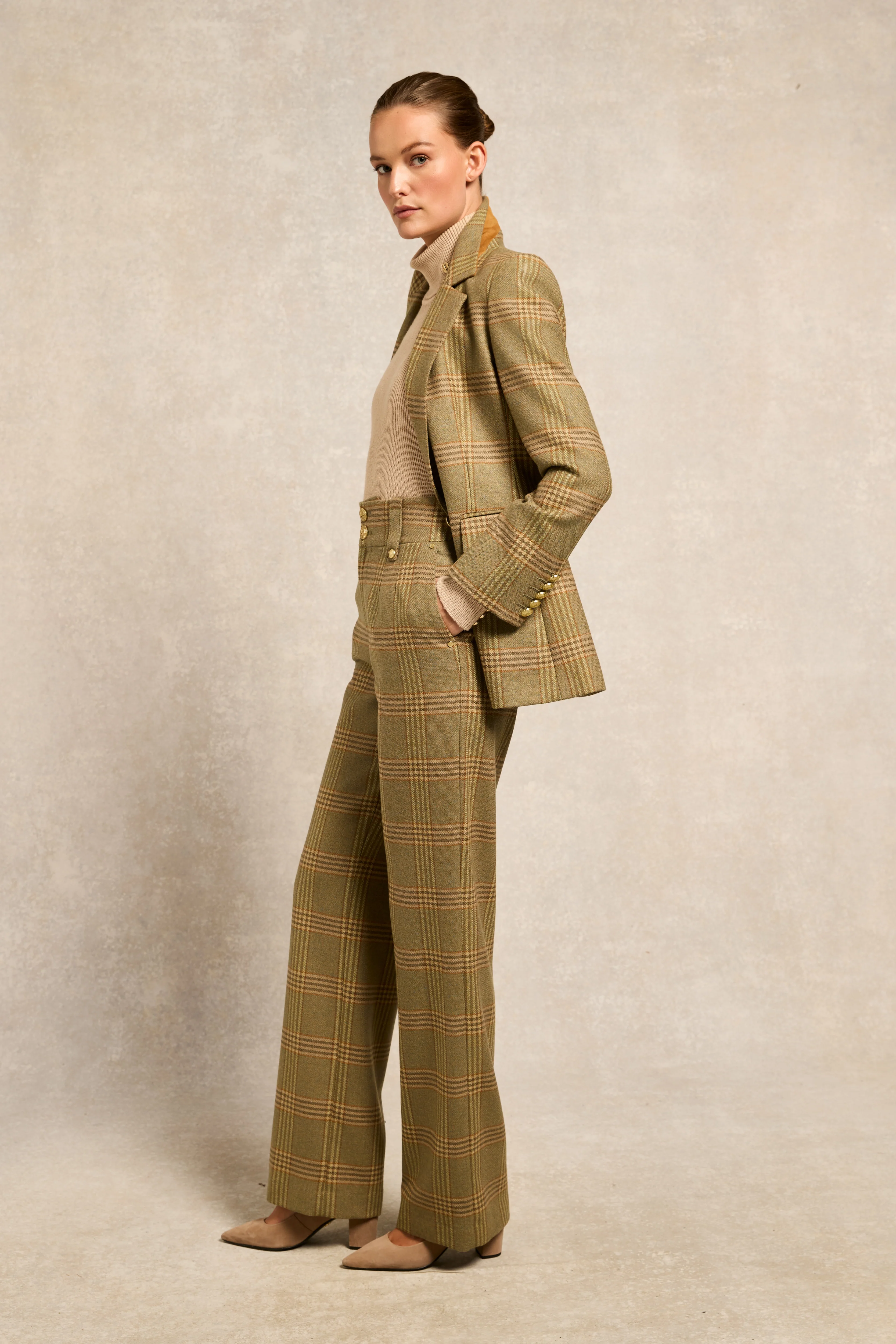 High Waisted Straight Trouser (Leveret) - Image 3
