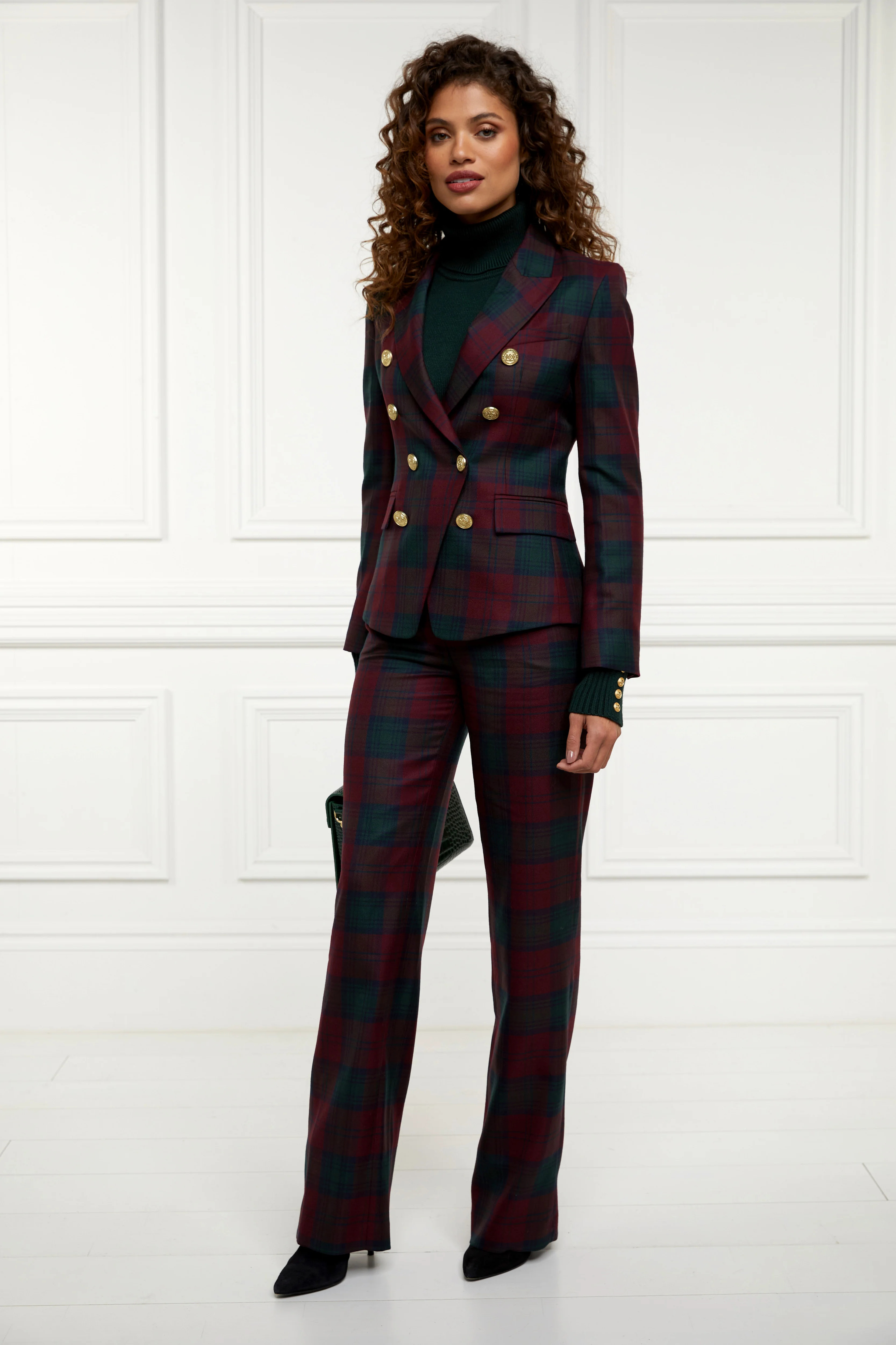 High Waisted Straight Trouser (Mulberry Tartan) - Image 8