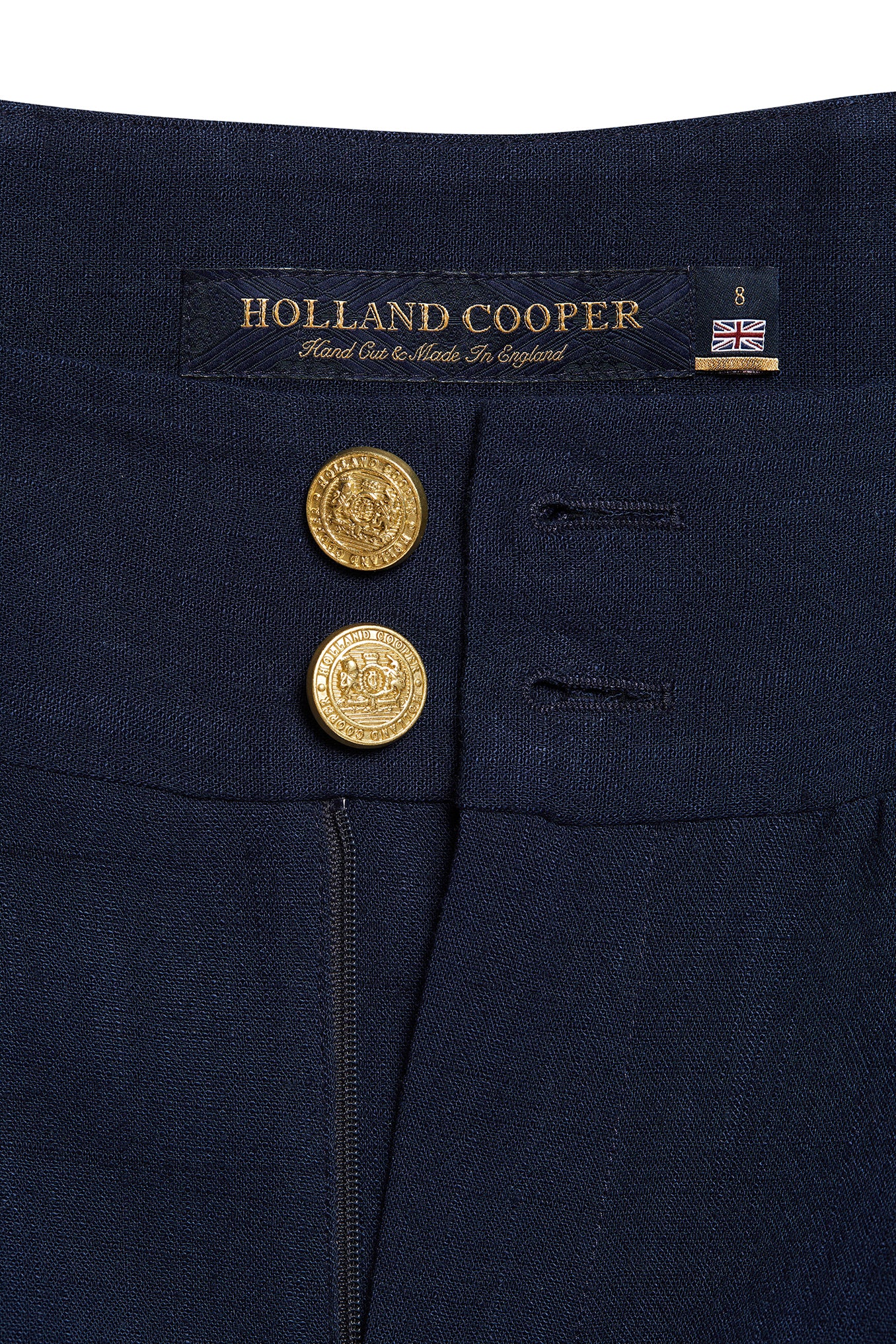 High Waisted Straight Trouser (Navy Linen) - Image 8