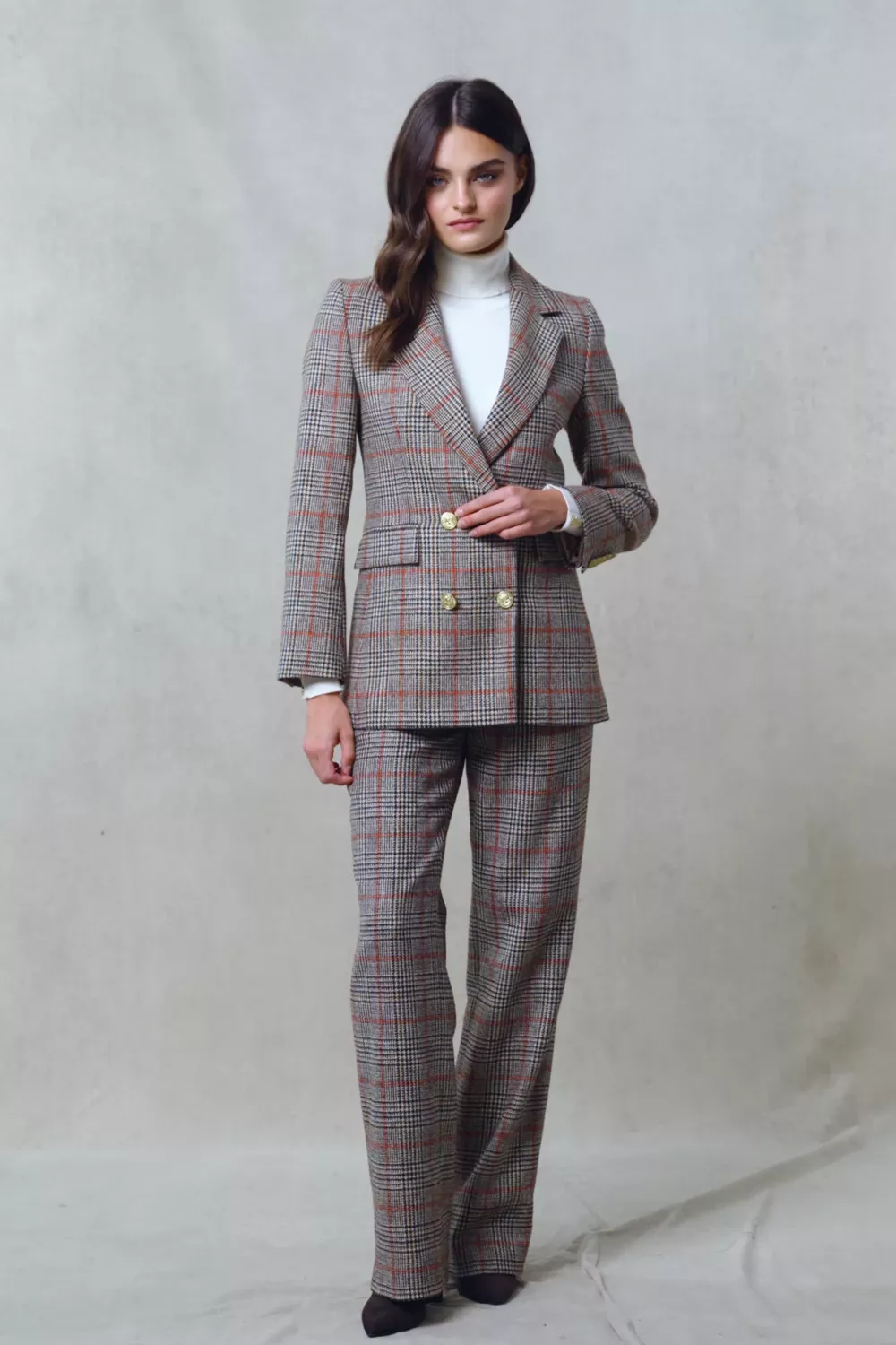 High Waisted Straight Trouser (Orange Windsor) - Image 5