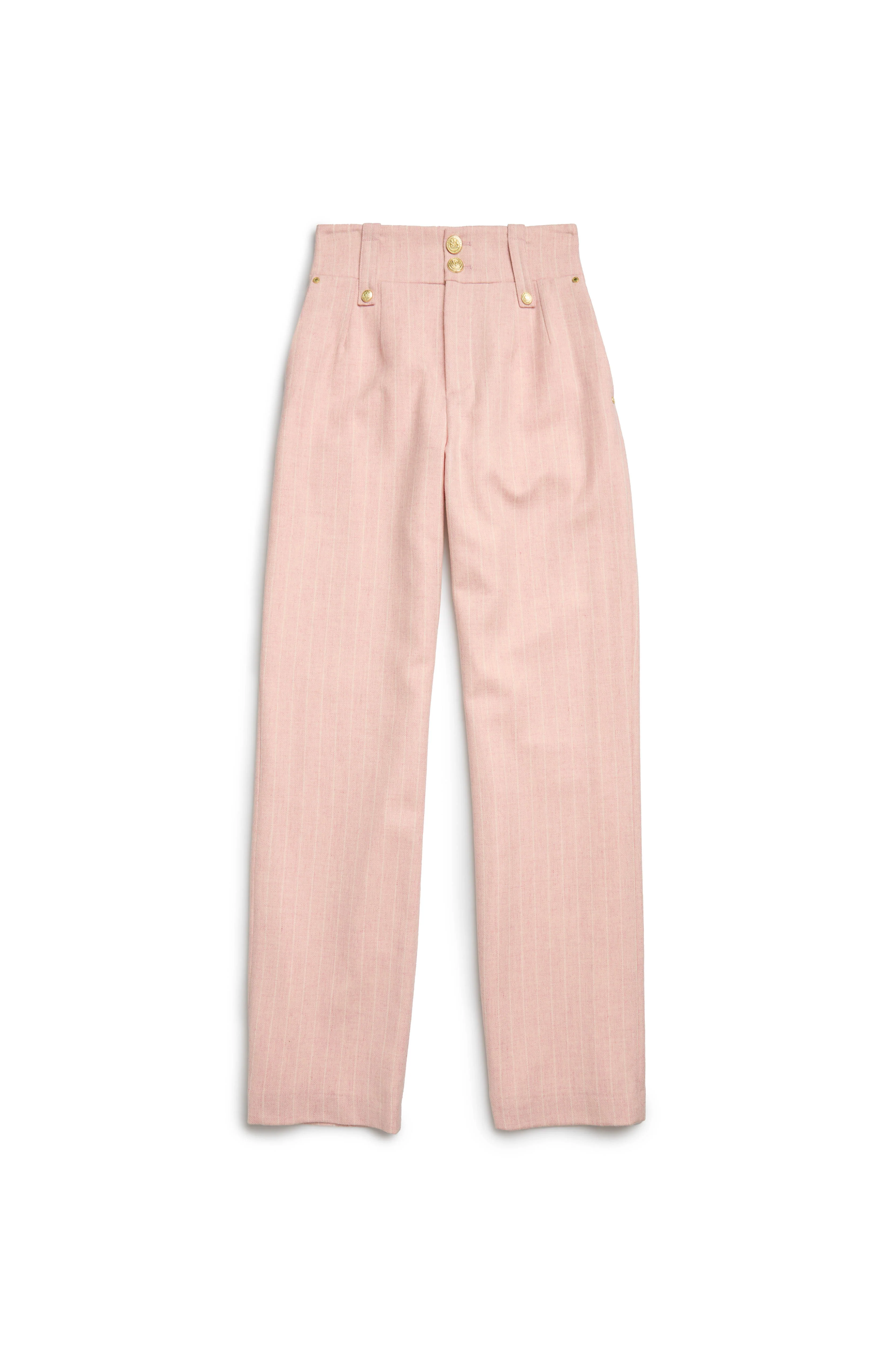 High Waisted Straight Trouser (Pink Chalk Pinstripe) - Image 4