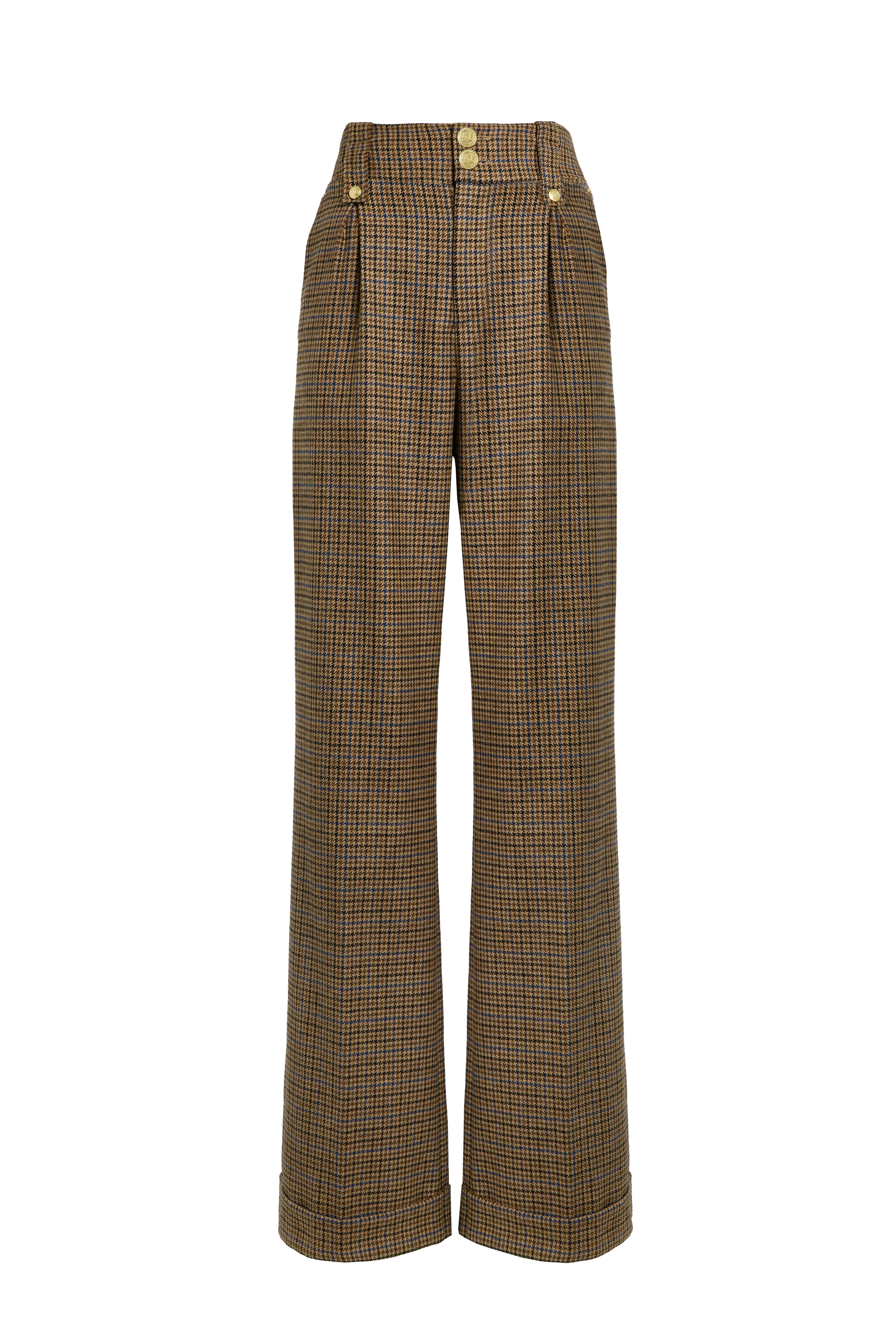 High Waisted Wide Leg Trouser (Abbot Check Tweed) - Image 4
