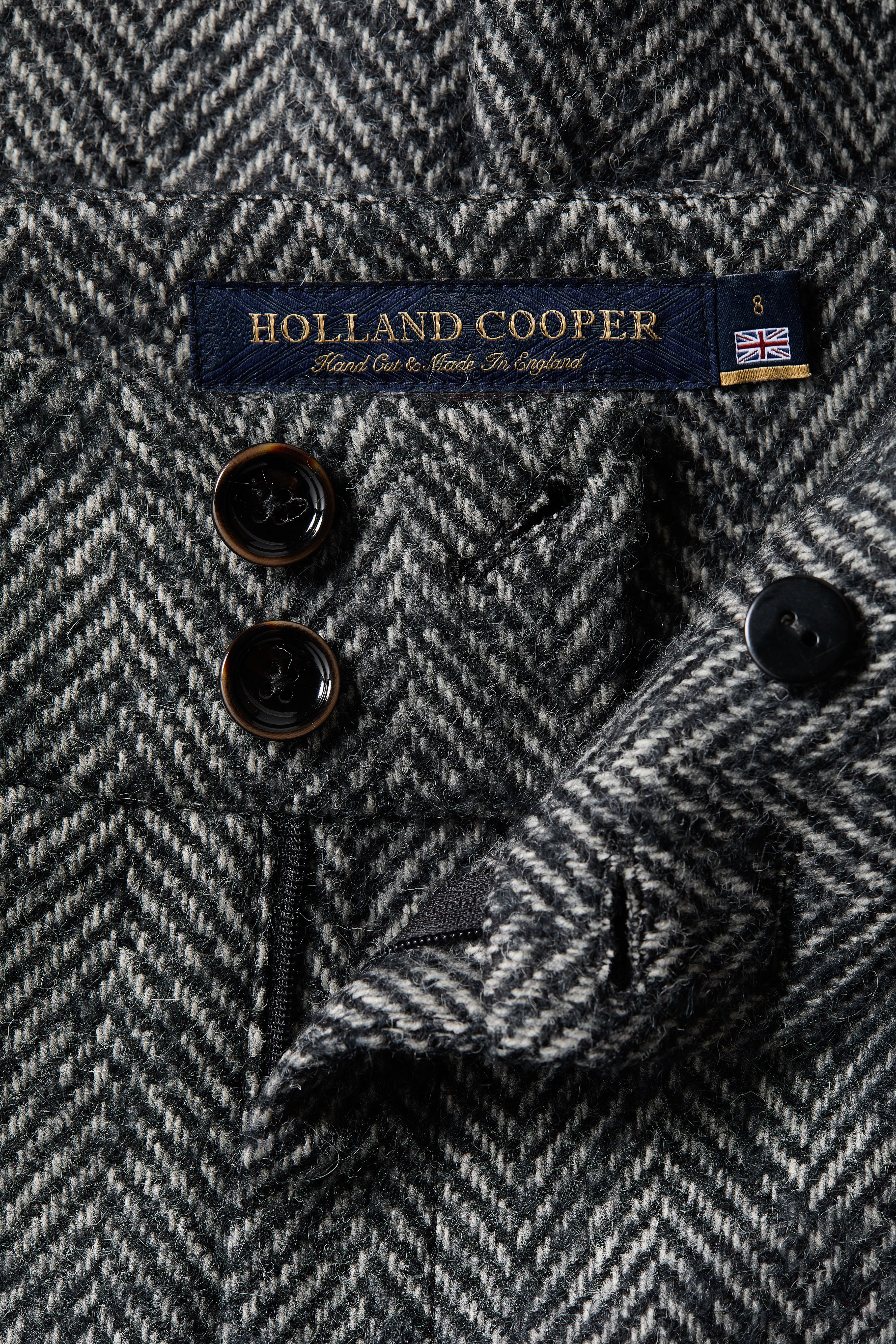 High Waisted Wide Leg Trouser (Ebony Herringbone) - Image 7