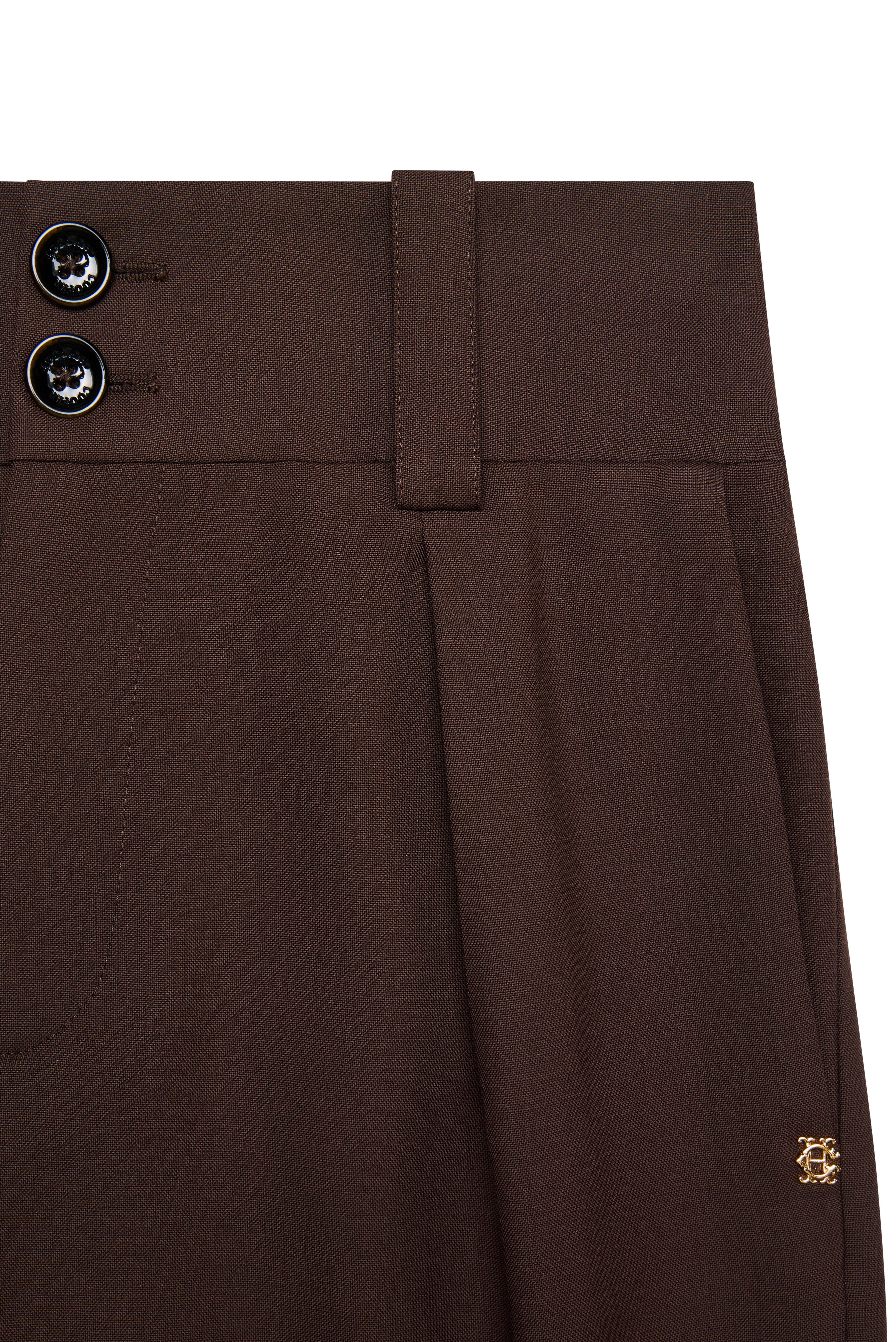 High Waisted Wide Leg Trouser (Walnut Twill) - Image 9
