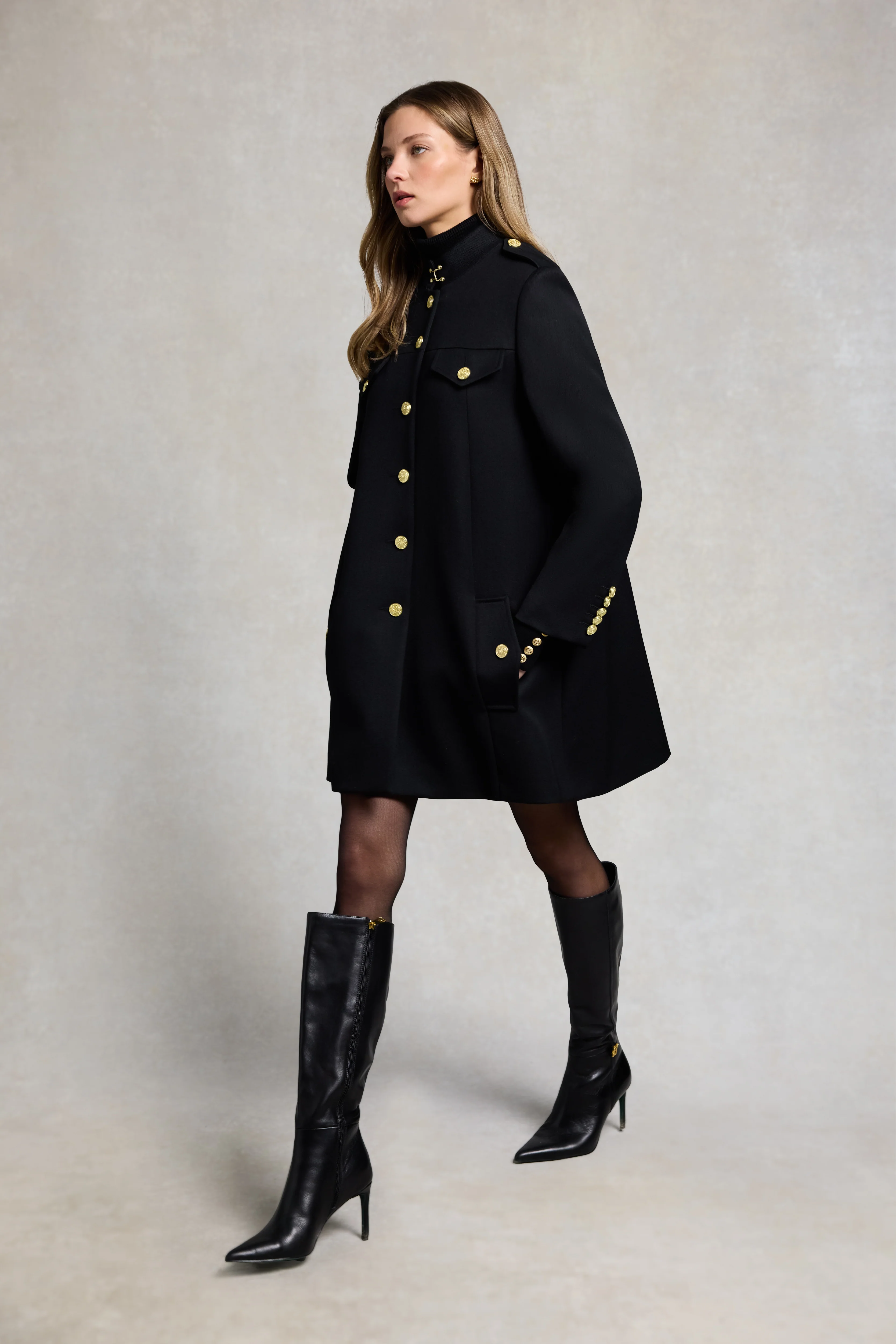 Highbury Cape Coat (Black Twill) - Image 2