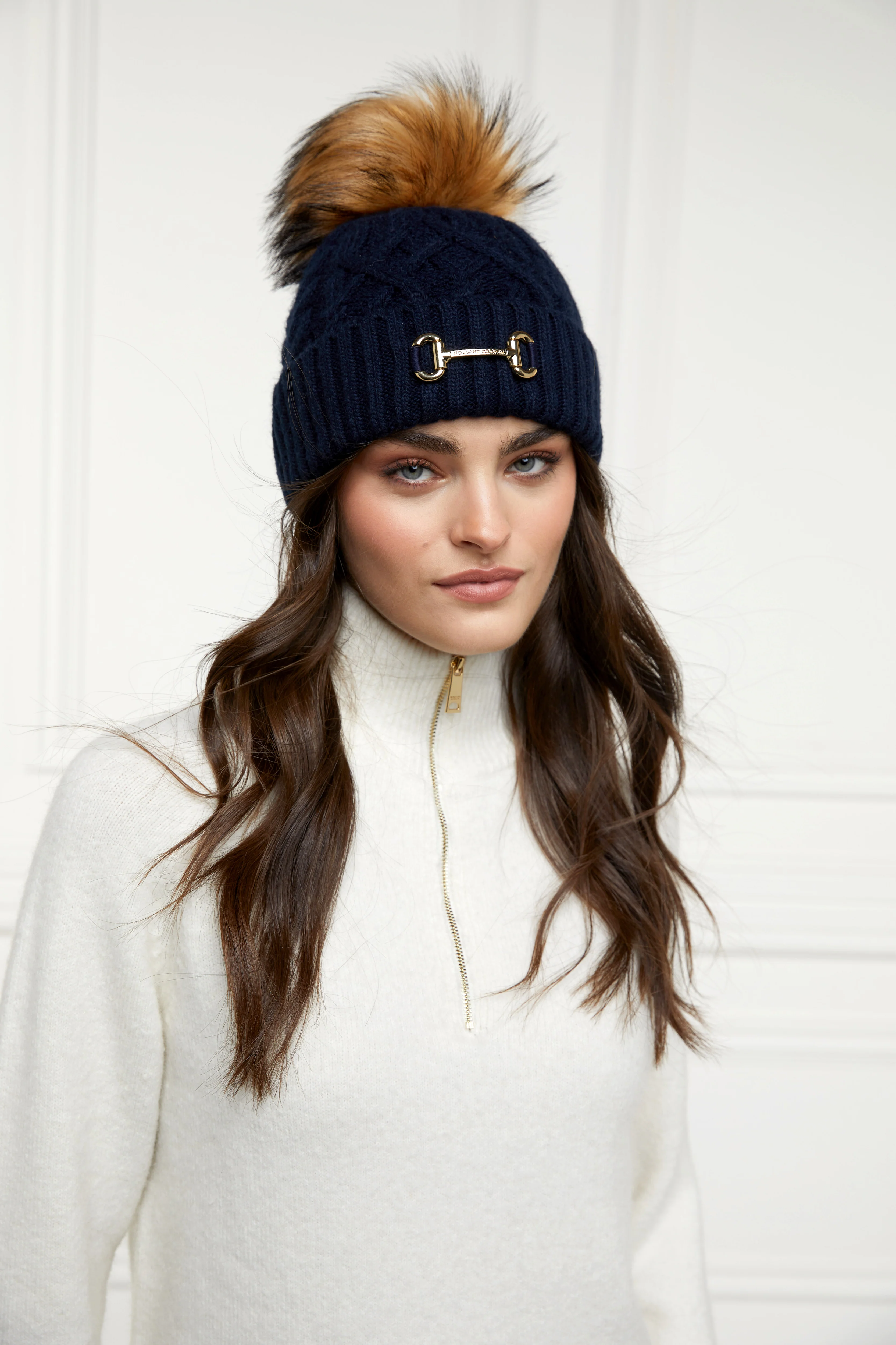 Horsebit Bobble Hat (Ink Navy) - Image 6