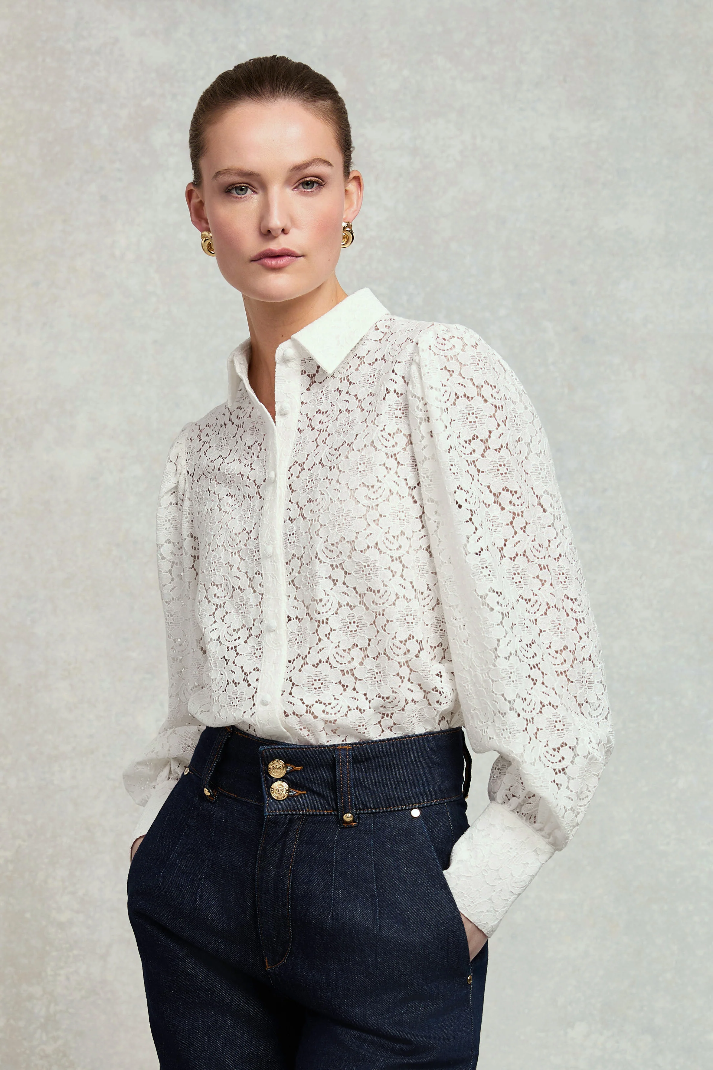 Iona Lace Shirt (Ivory) - Image 3