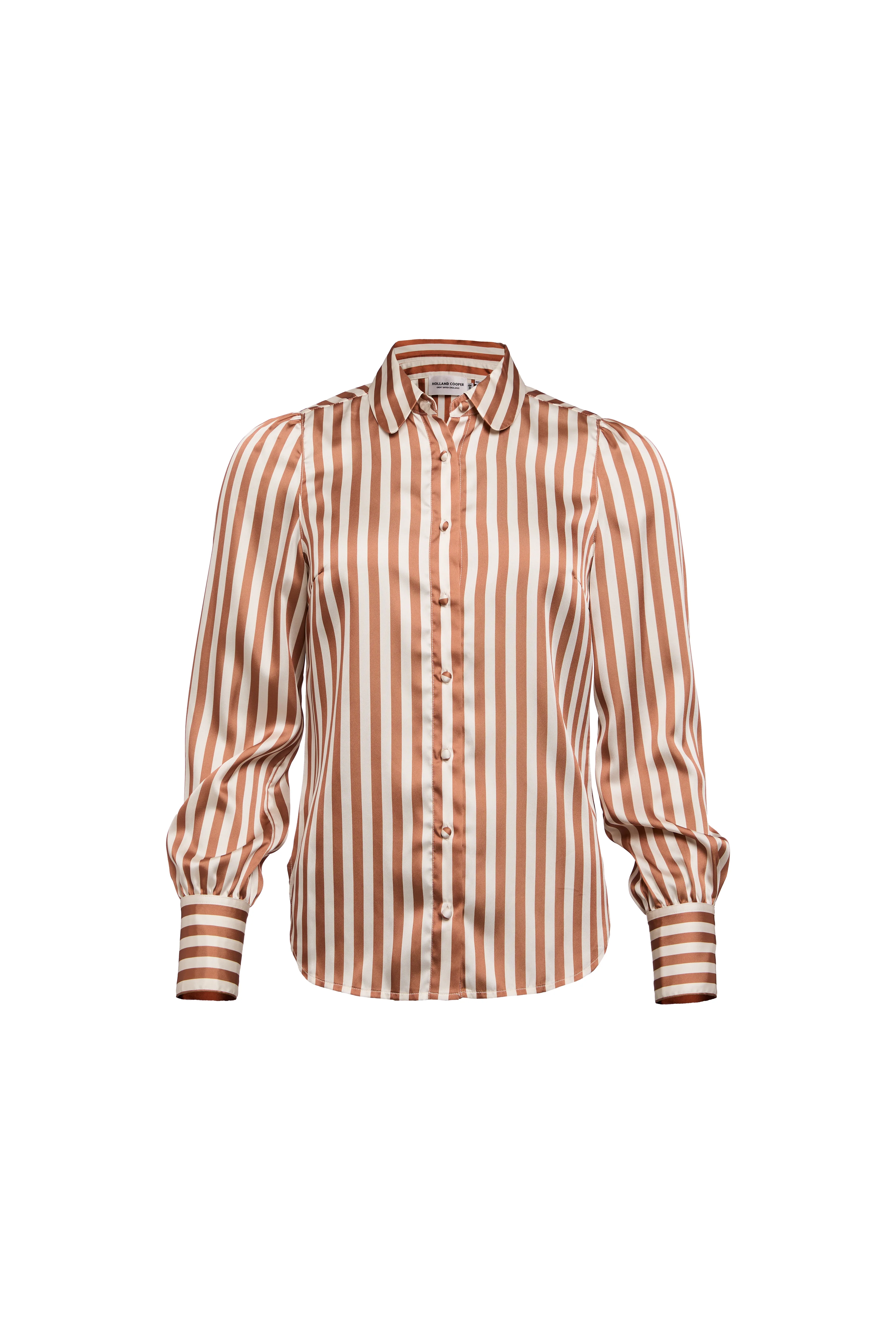 Isla Satin Shirt (Terracotta Stripe) - Image 4