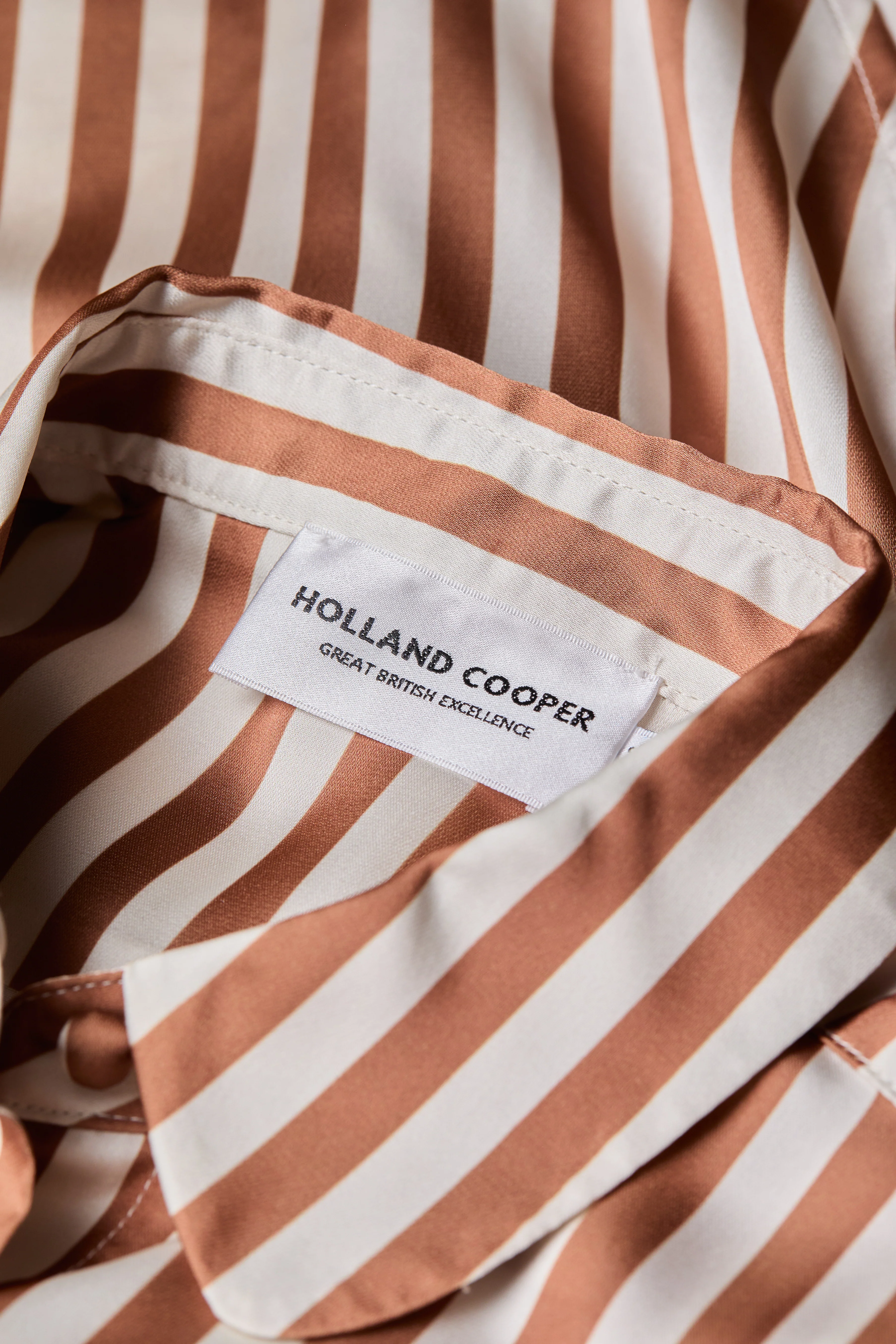 Isla Satin Shirt (Terracotta Stripe) - Image 6