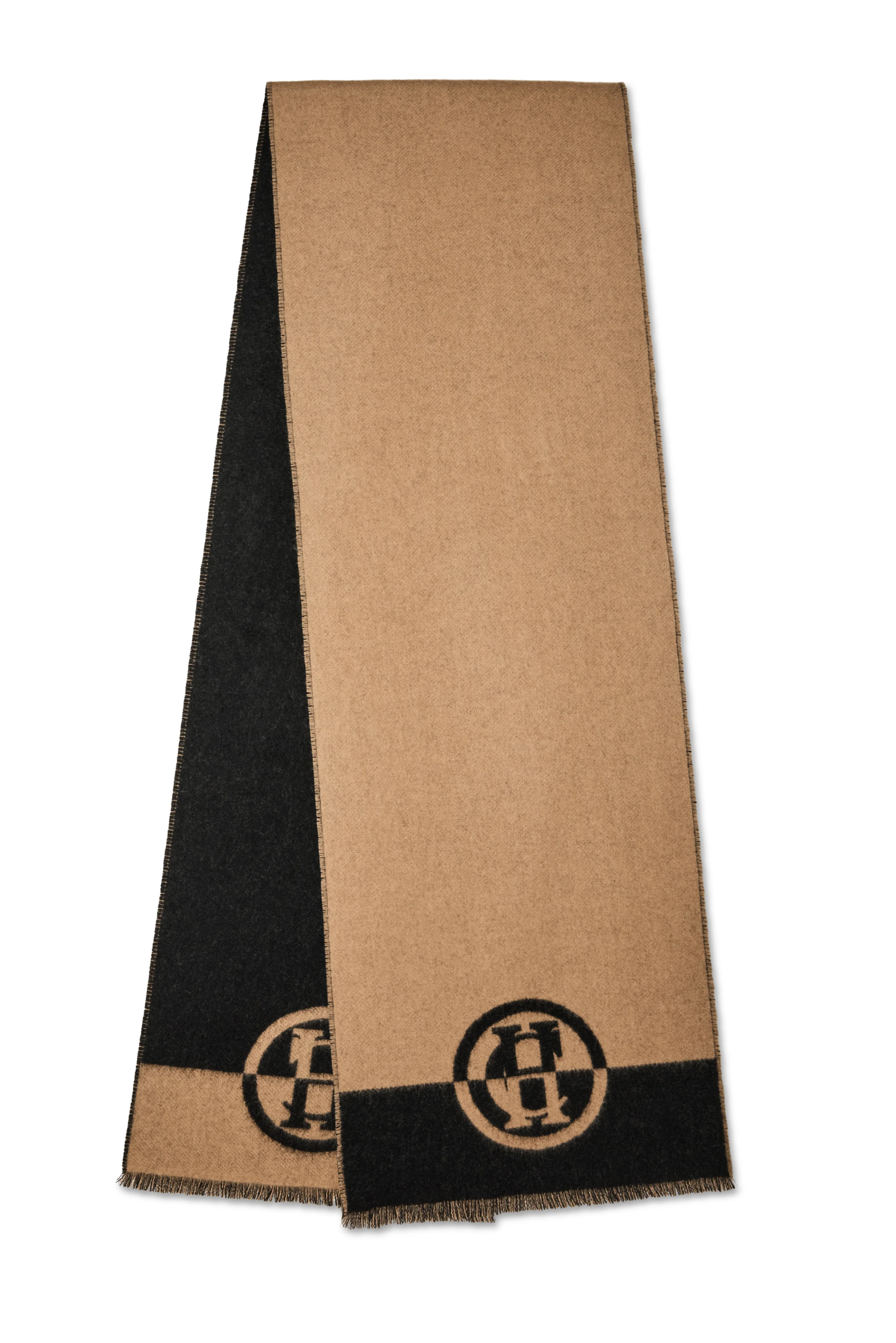 Jacquard Scarf (Camel Black) - Image 3